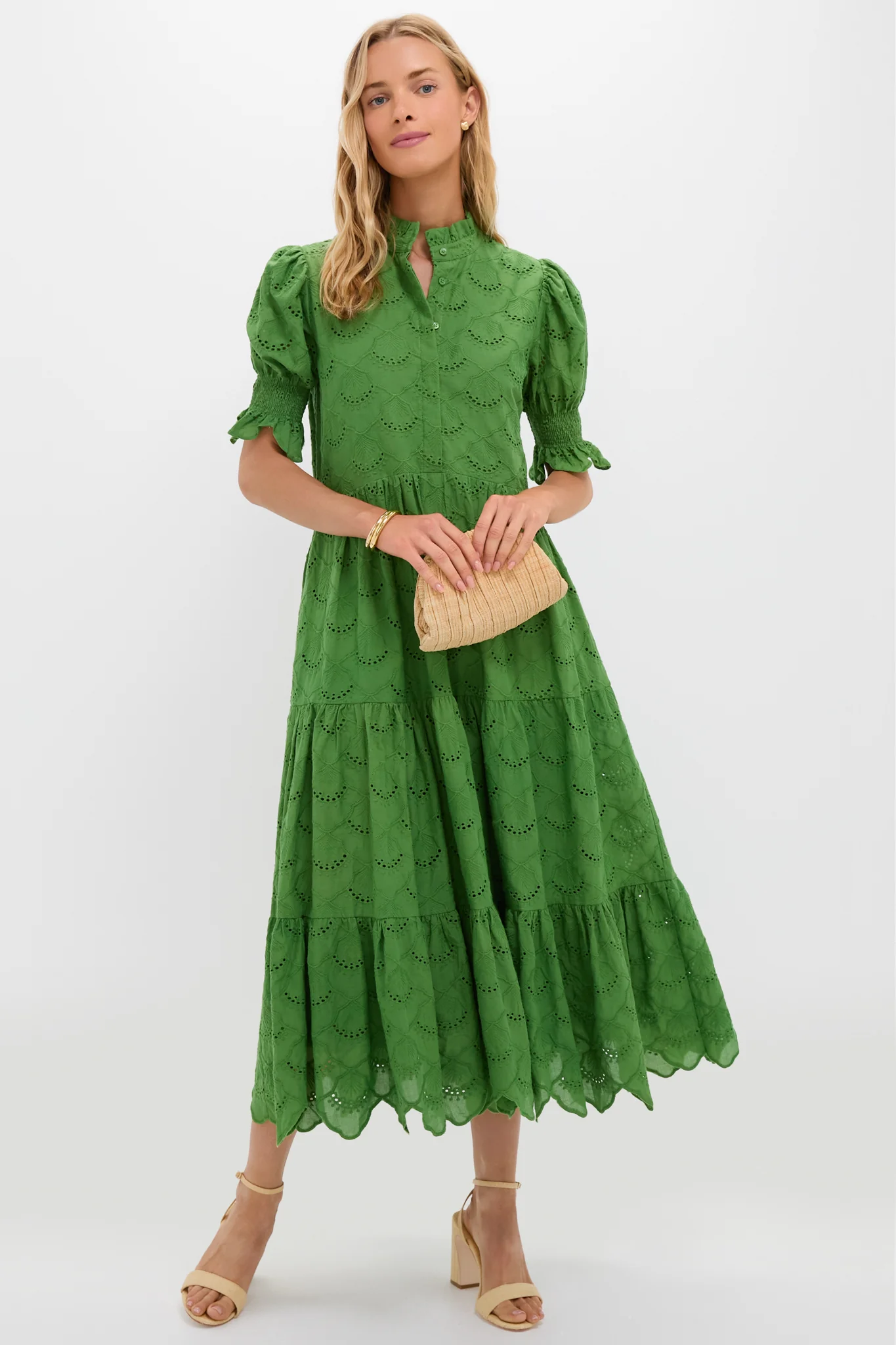 Fern Green Eyelet Bennett Maxi Dress - Image 3