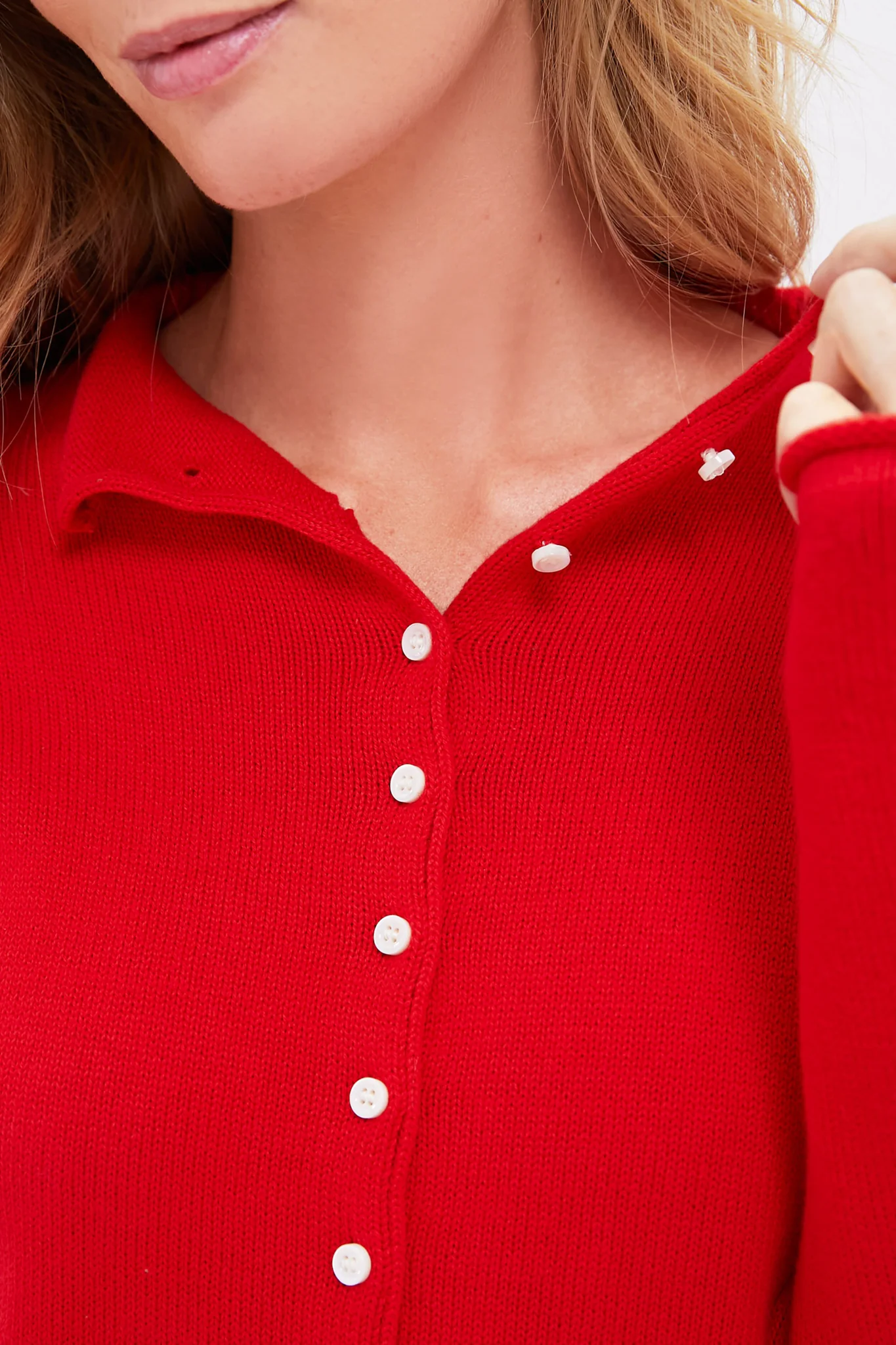 Fire Red Taylor Rollneck Cardigan - Image 5