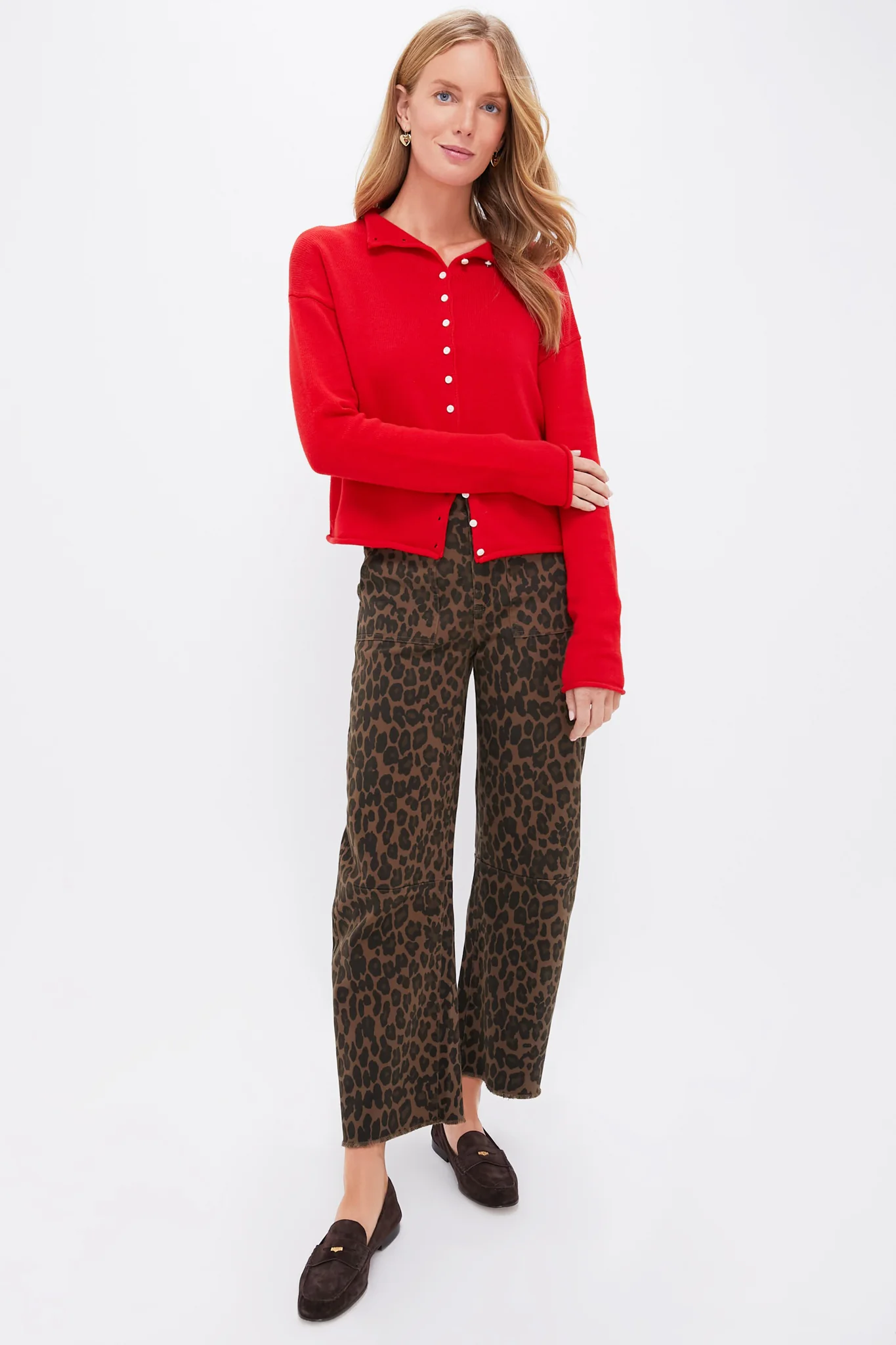 Fire Red Taylor Rollneck Cardigan - Image 6