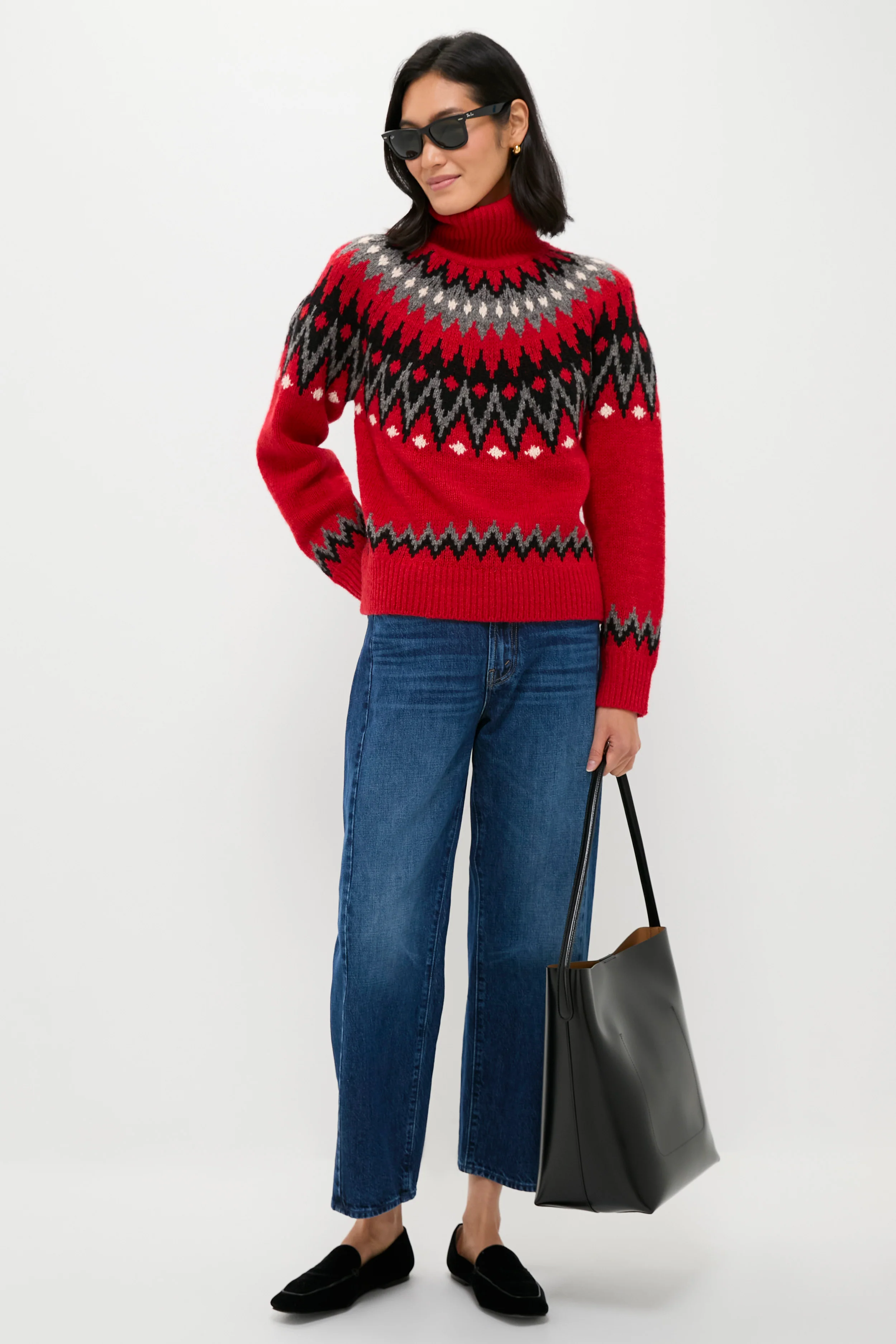 Fireside Red Fairisle Multi Turtleneck Sweater - Image 2