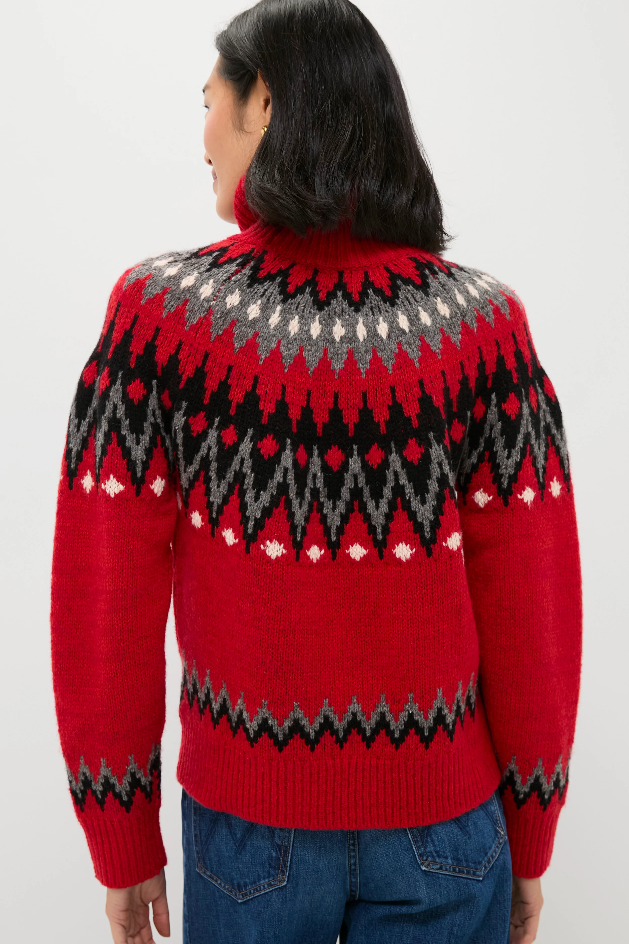 Fireside Red Fairisle Multi Turtleneck Sweater - Image 4