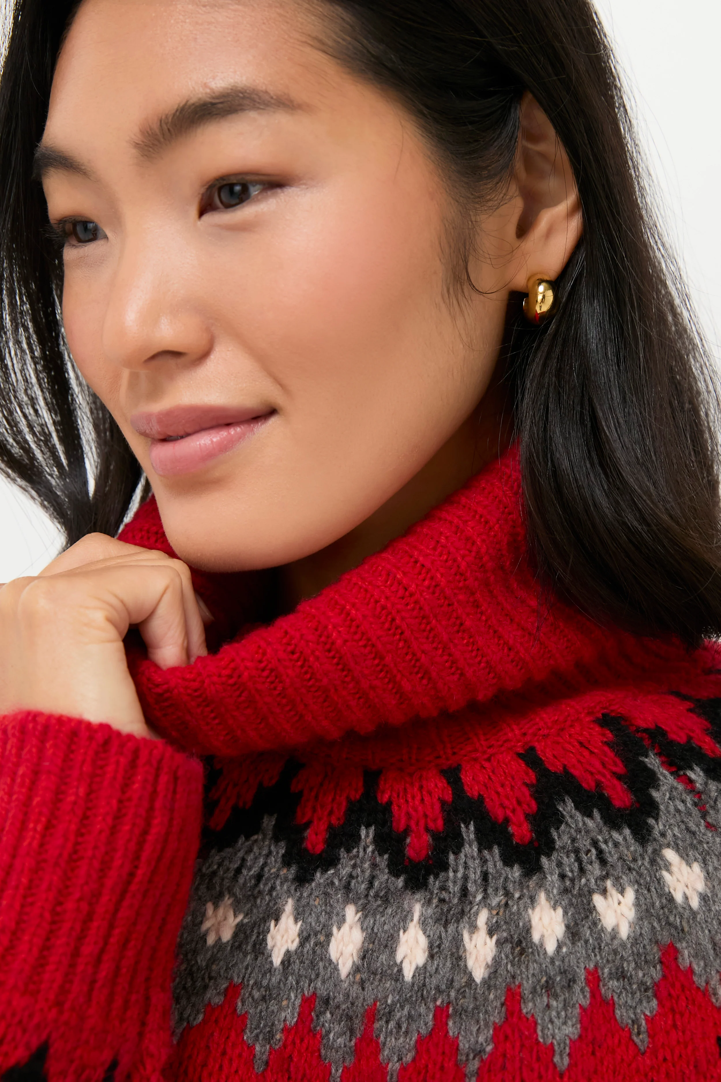 Fireside Red Fairisle Multi Turtleneck Sweater - Image 5