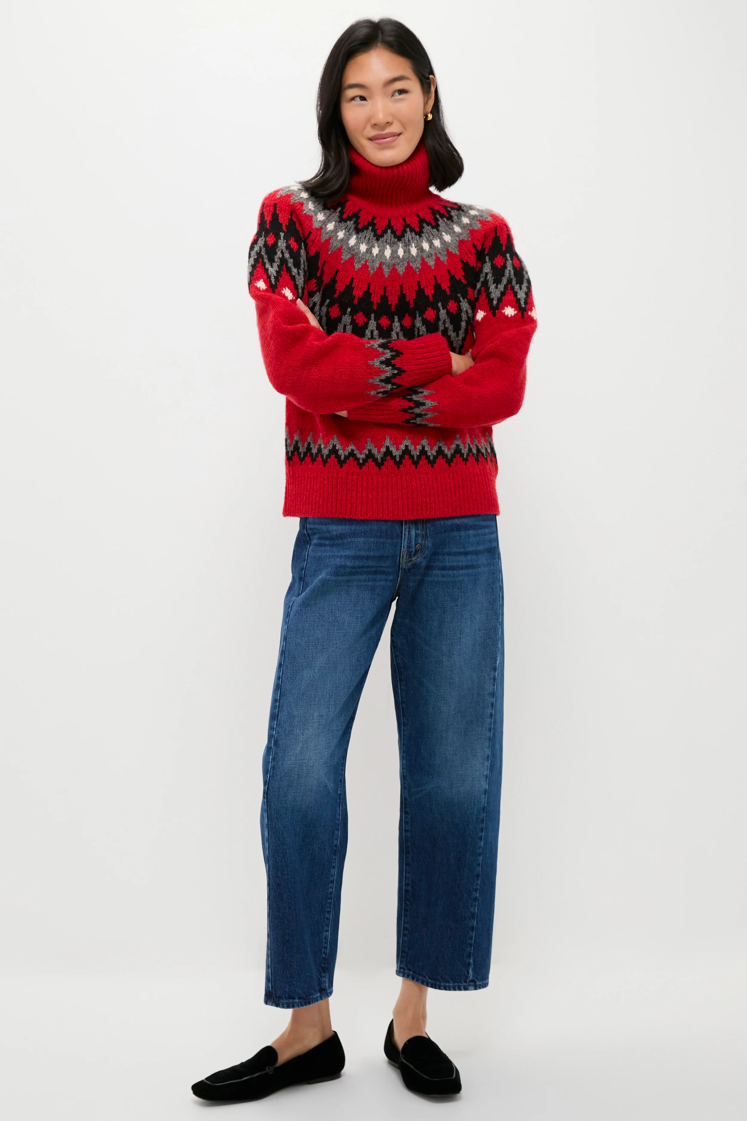 Fireside Red Fairisle Multi Turtleneck Sweater - Image 6