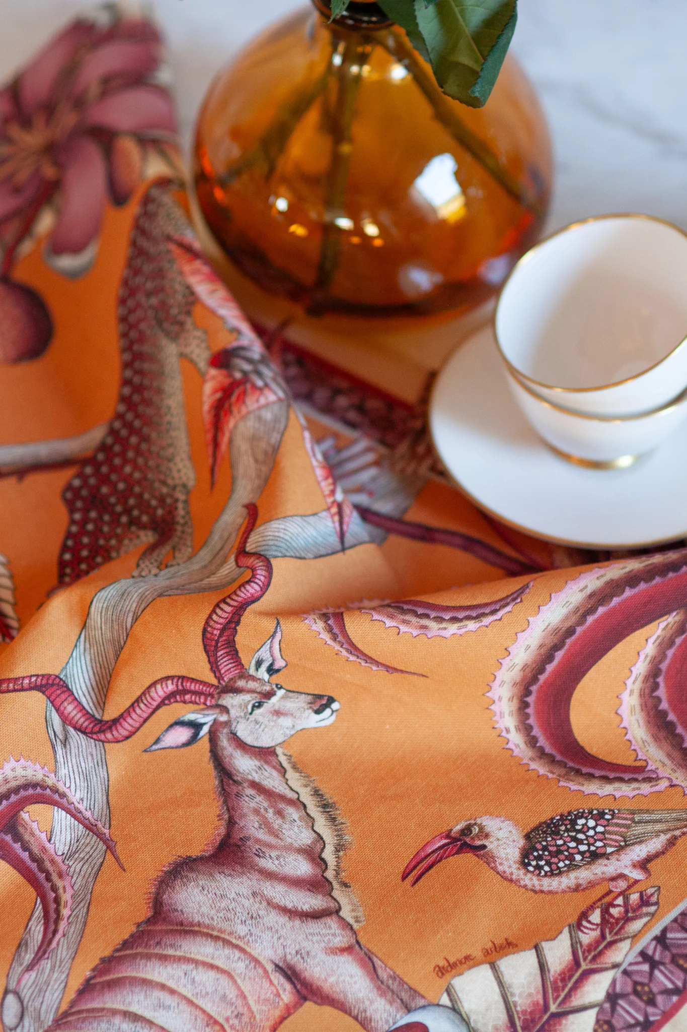 Flame Pangolin Park Tea Towel - Image 2