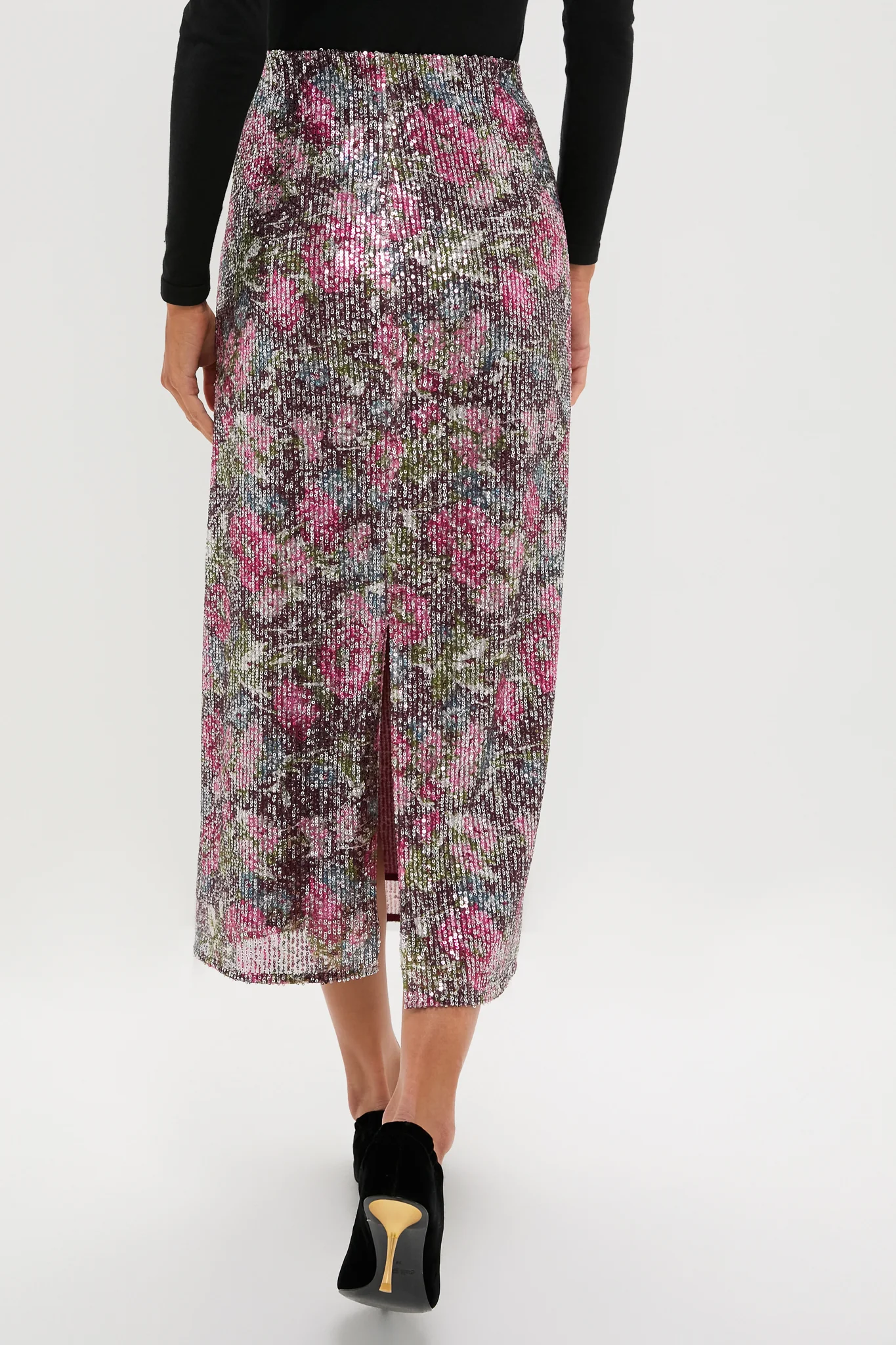 Floral Sequin McKey Midi Skirt - Image 4