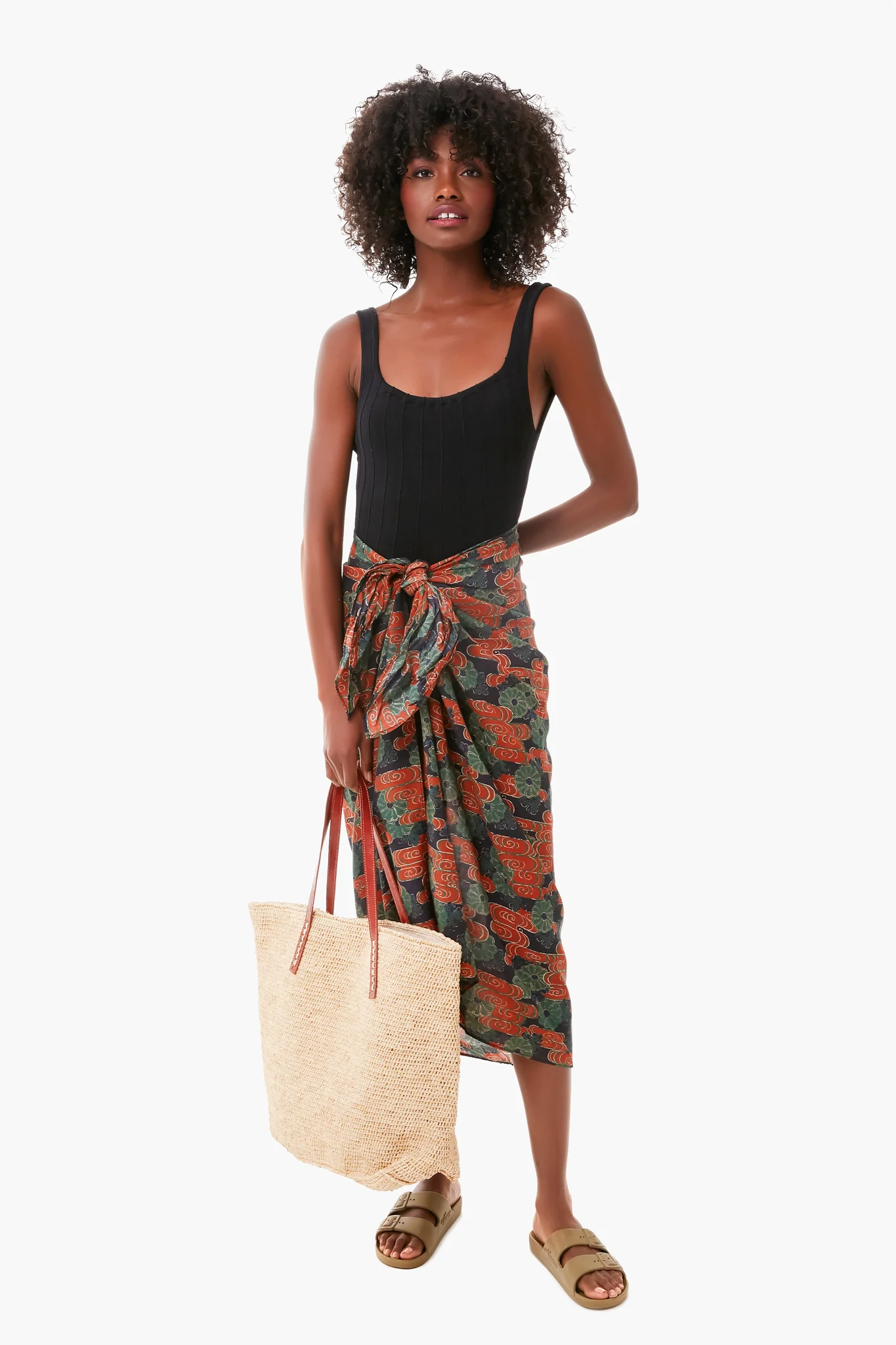 Forest Cloud Floral Printed Paz Coverup - Image 2