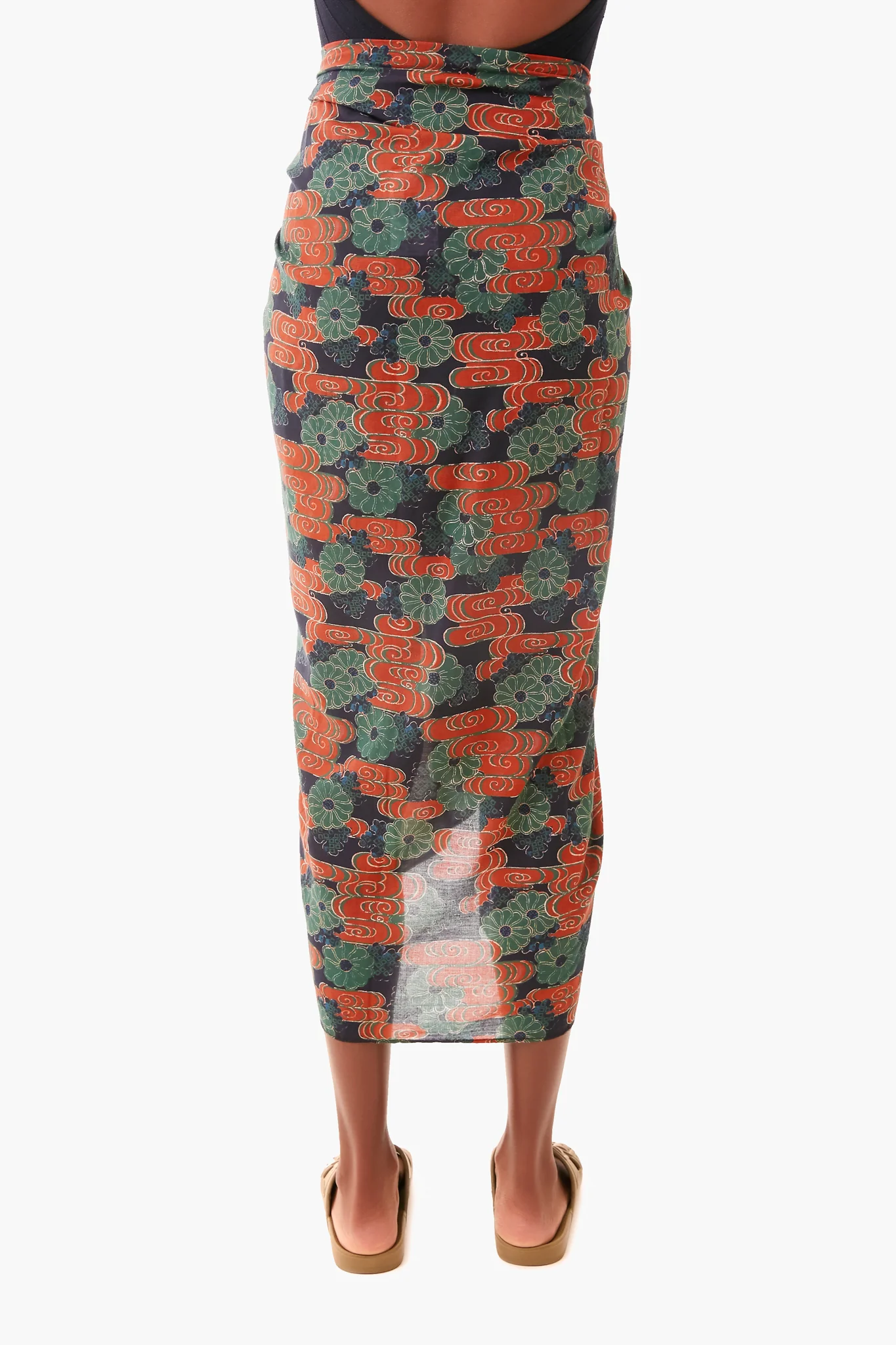 Forest Cloud Floral Printed Paz Coverup - Image 3