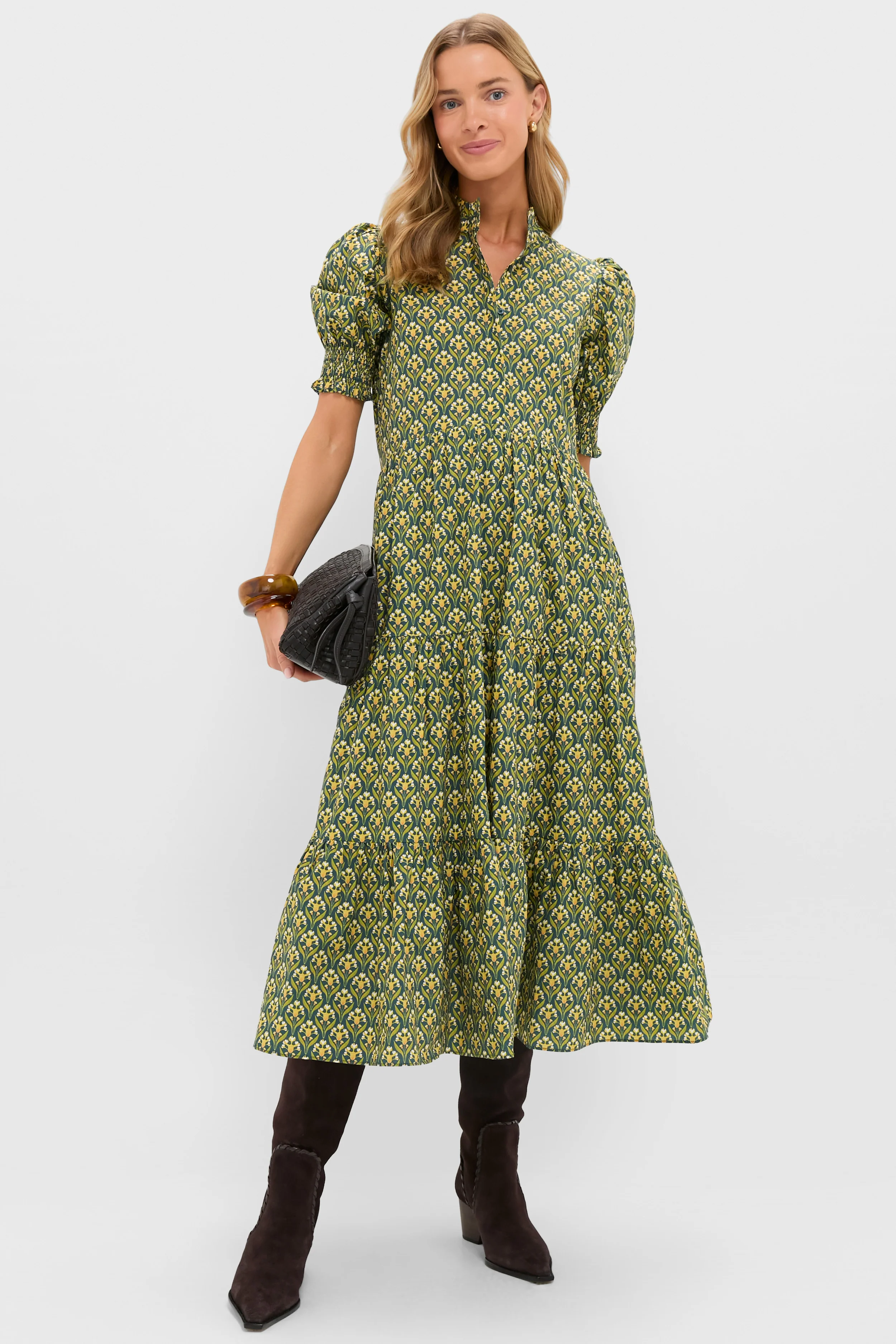 Forest Green Floral Bennett Maxi Dress