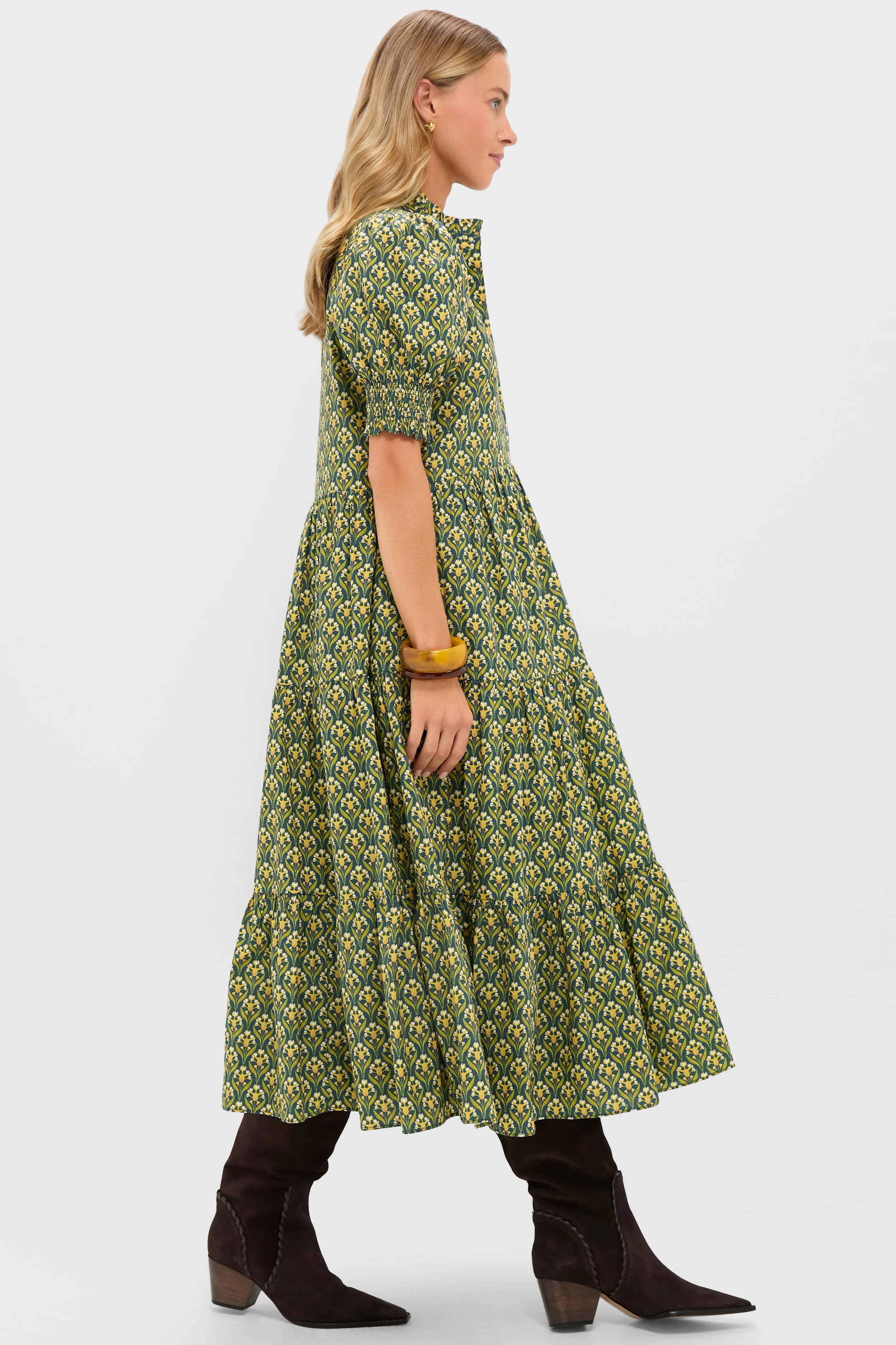 Forest Green Floral Bennett Maxi Dress - Image 3