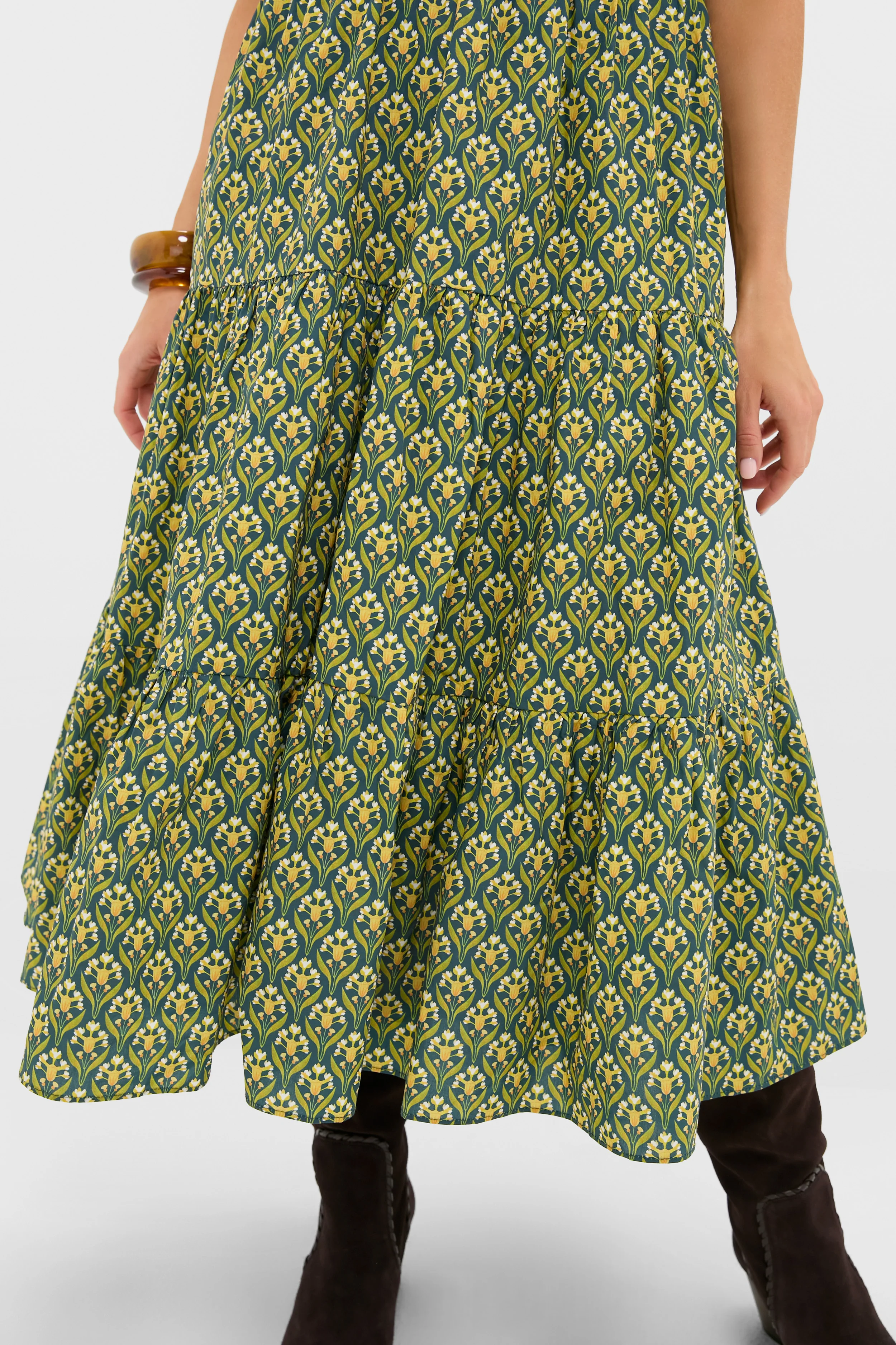 Forest Green Floral Bennett Maxi Dress - Image 5