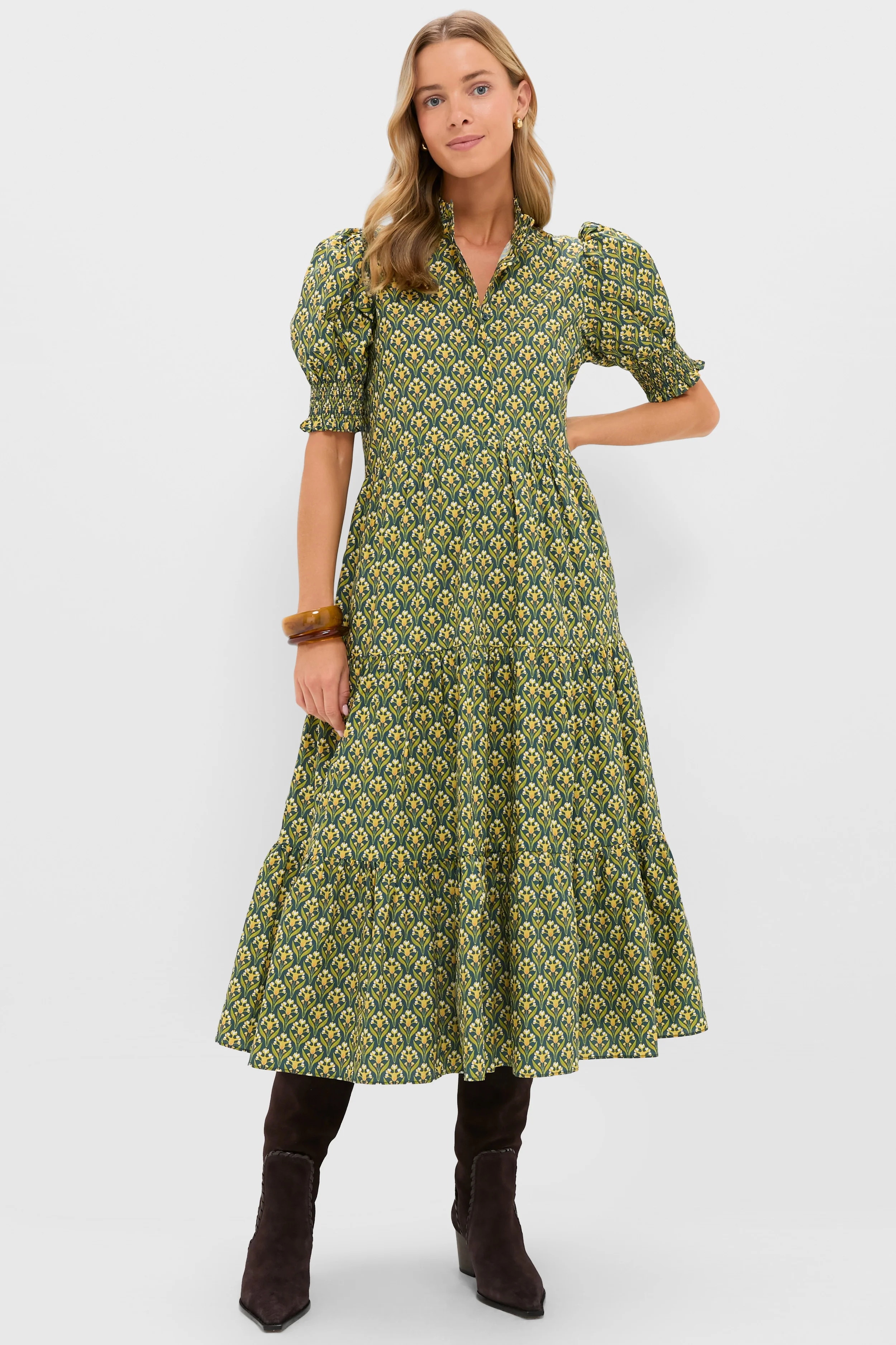Forest Green Floral Bennett Maxi Dress - Image 6