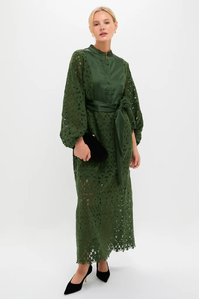 Forest Green Lace Calliope Dress - Image 2