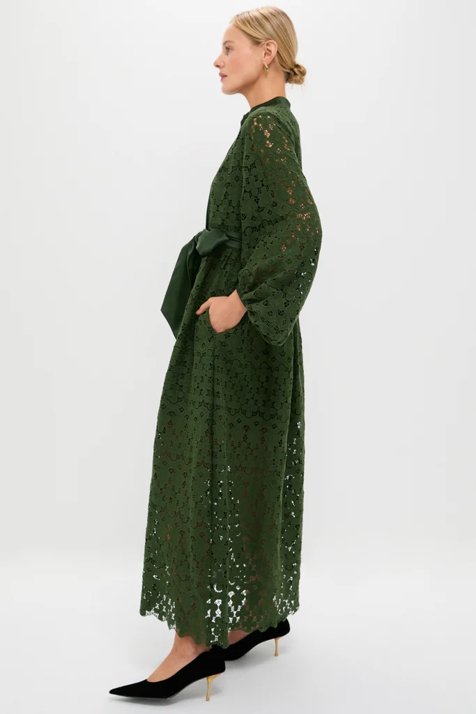 Forest Green Lace Calliope Dress - Image 3