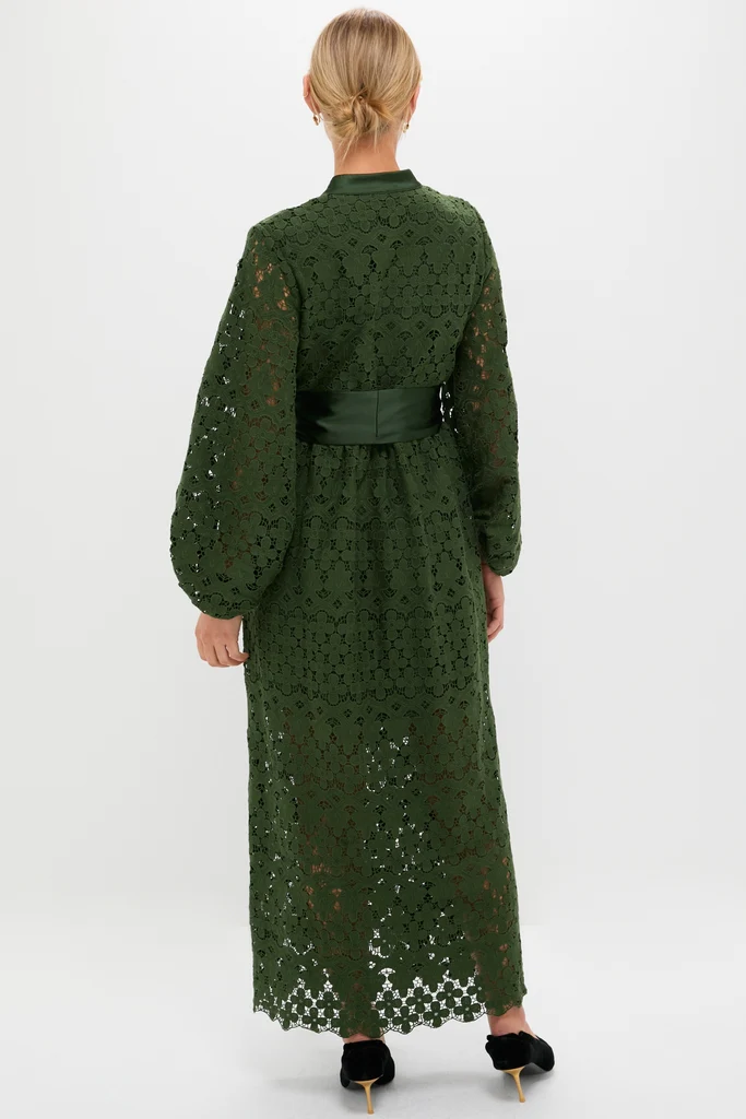 Forest Green Lace Calliope Dress - Image 4