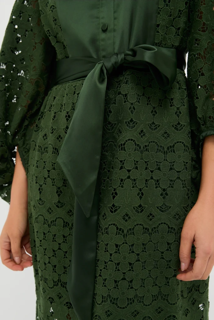 Forest Green Lace Calliope Dress - Image 6