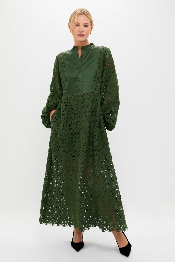 Forest Green Lace Calliope Dress - Image 7