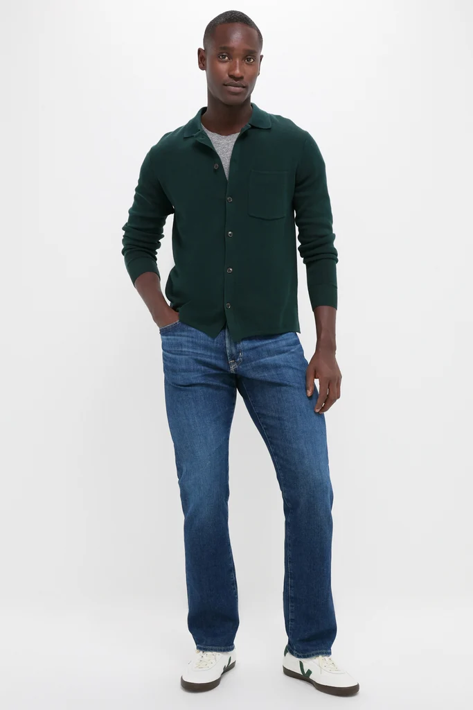Forest Green Merino Cardigan - Image 2