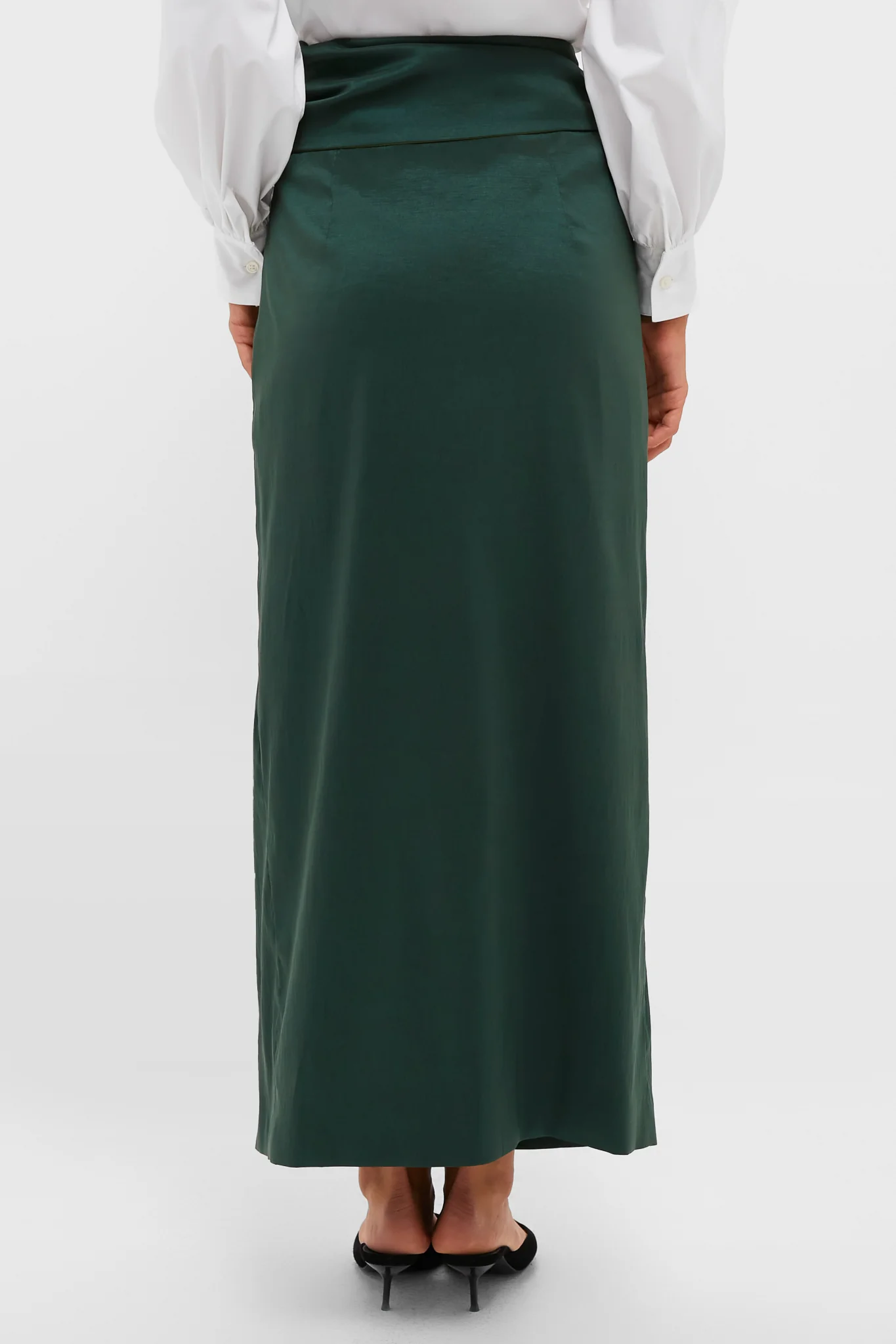 Forest Green Taffeta Angelise Tie Skirt - Image 4