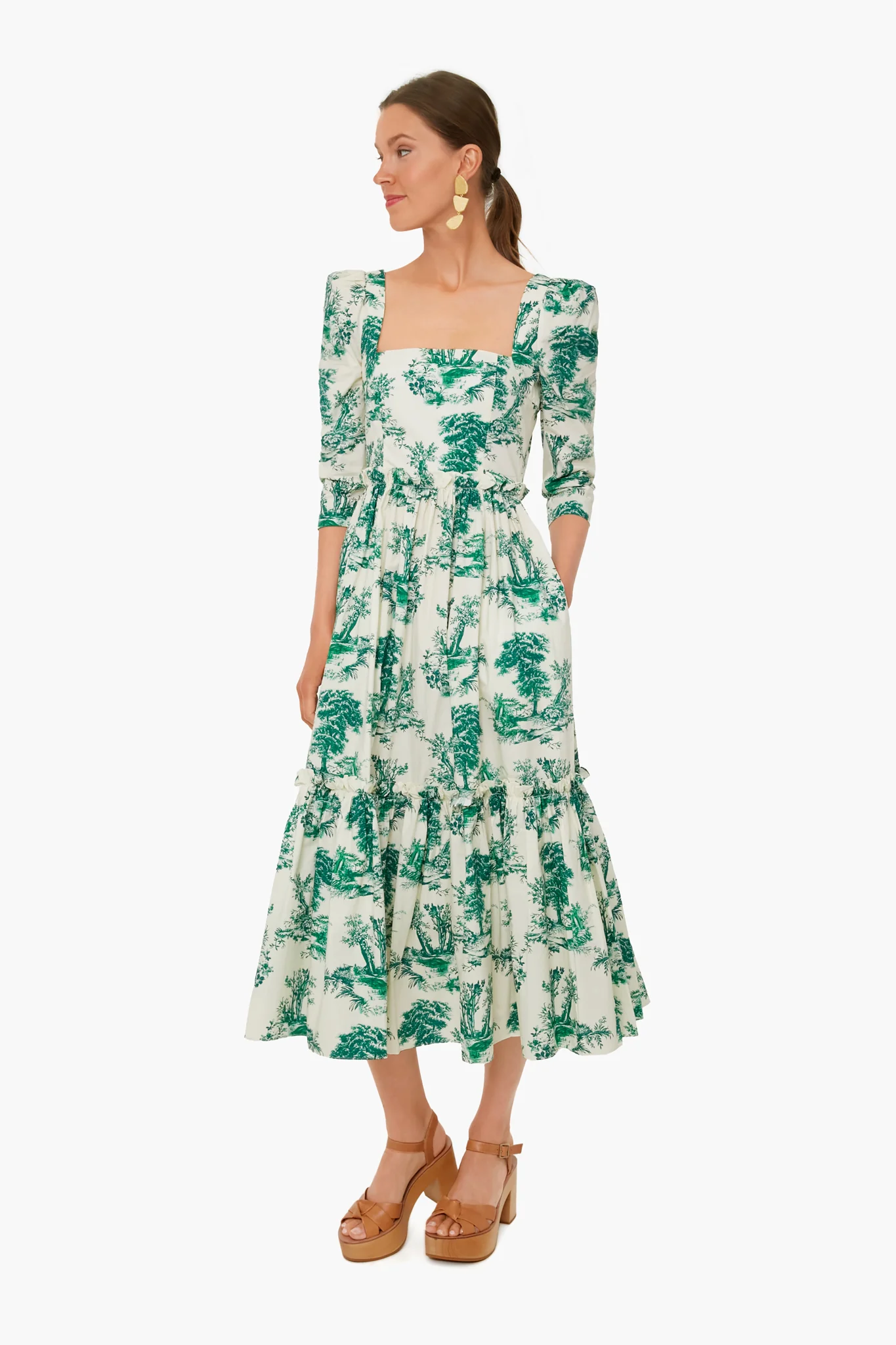 Forest Toile Green Bluehill Dress - Image 2
