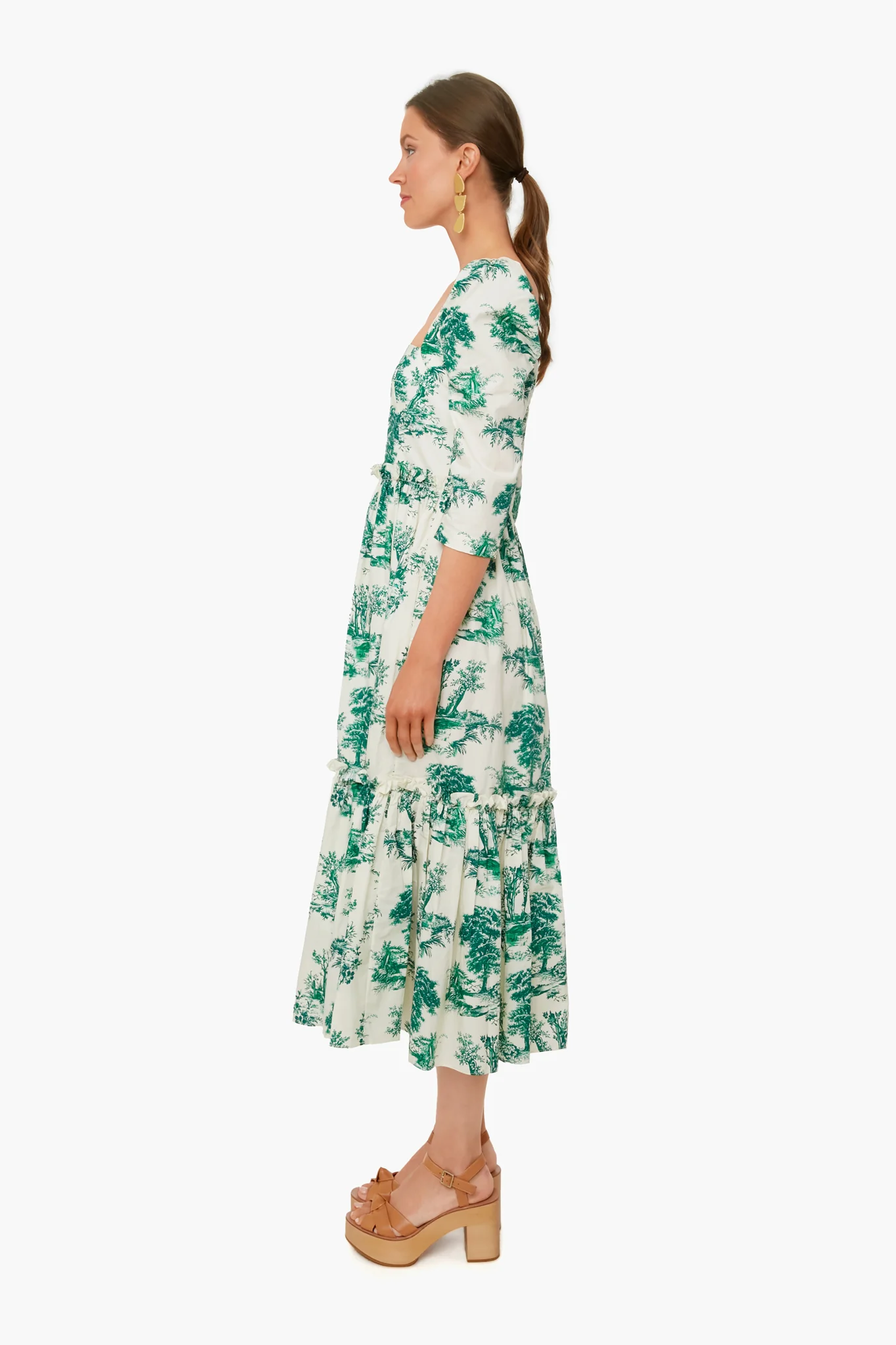 Forest Toile Green Bluehill Dress - Image 3