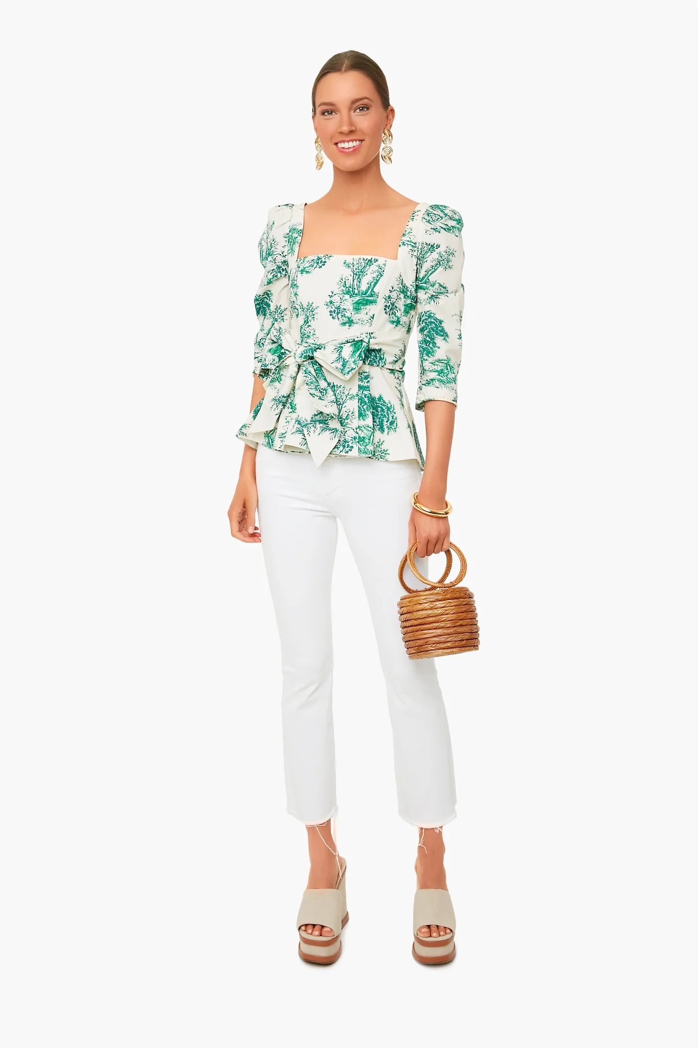 Forest Toile Green Lauren Top - Image 2