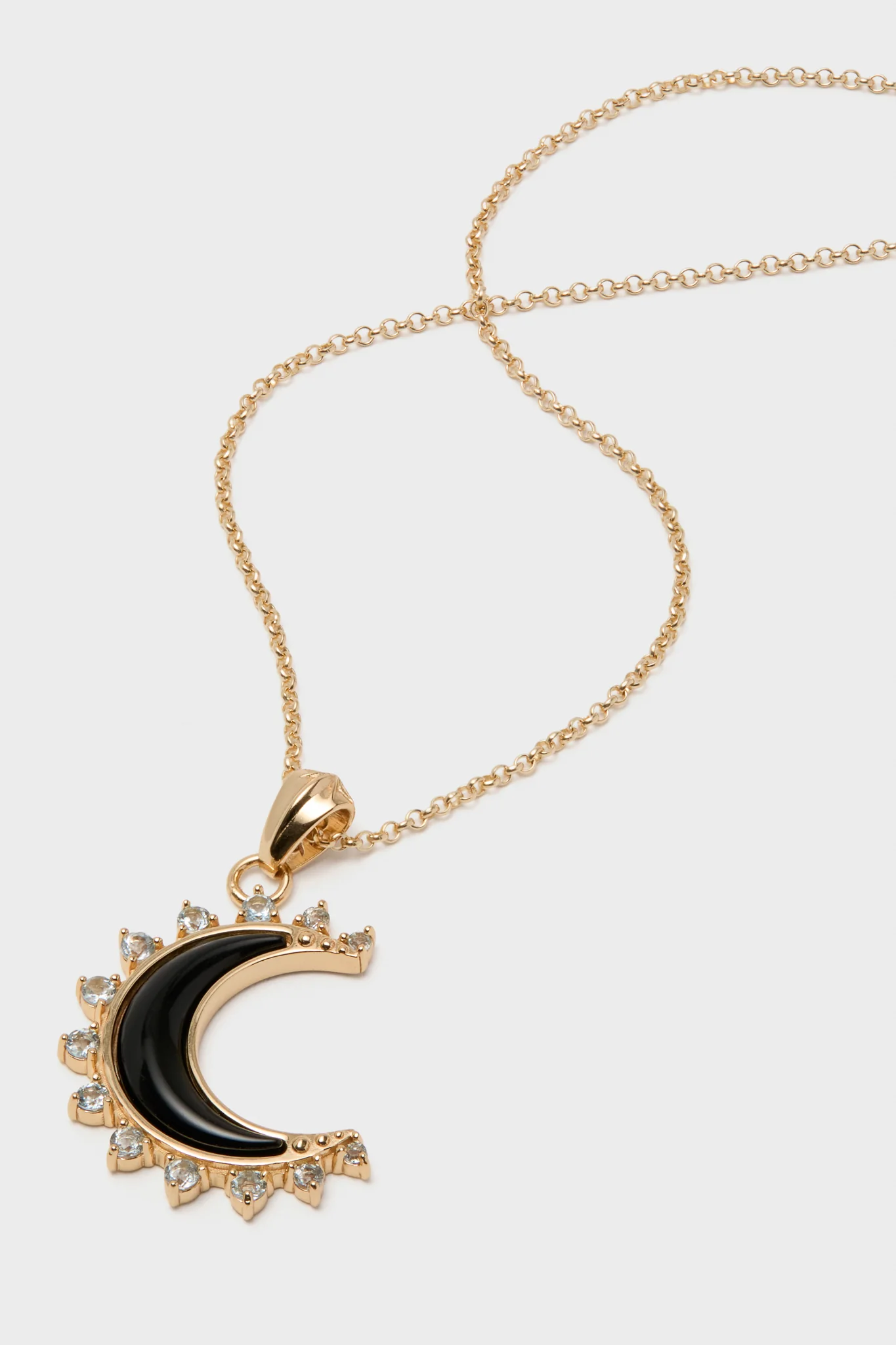 FOREVER Nightfall Onyx Crescent Moon Pendant - Image 4