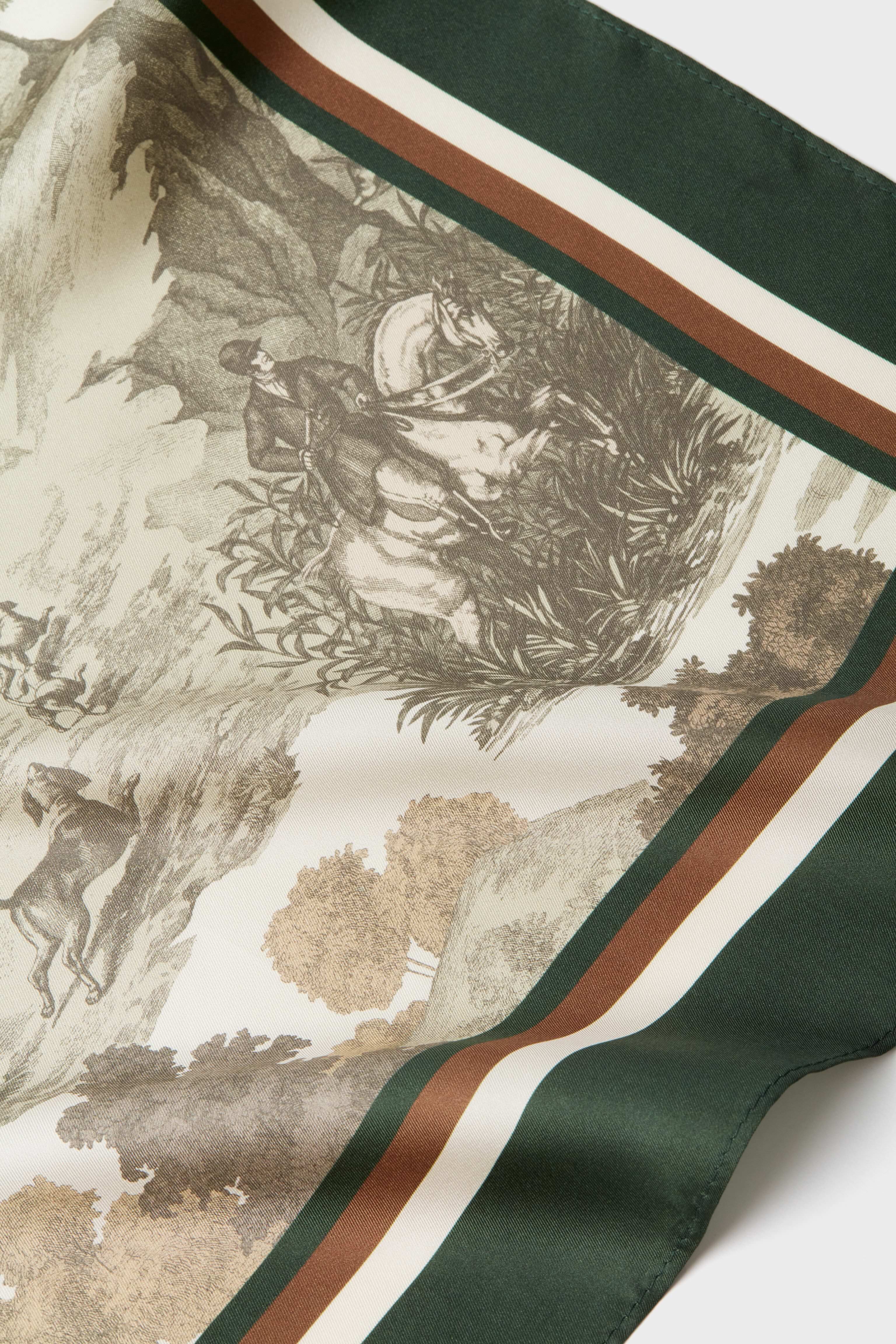 Foxhunt Toile Medium Silk Scarf - Image 5