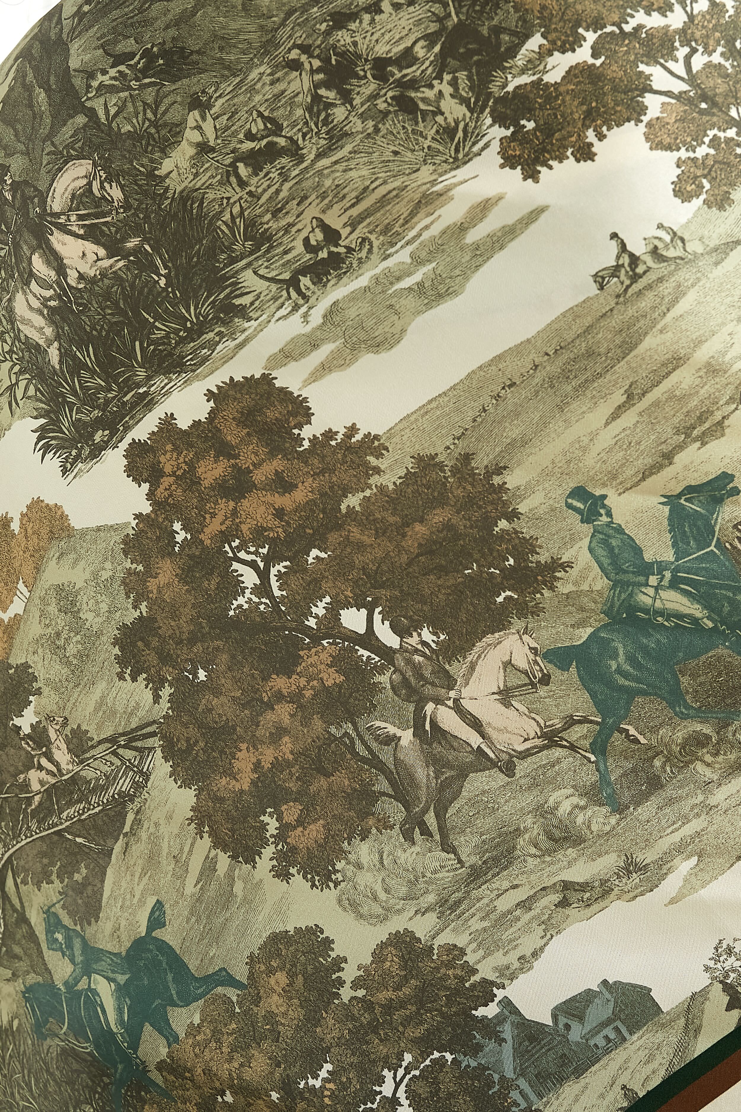 Foxhunt Toile Medium Silk Scarf - Image 6