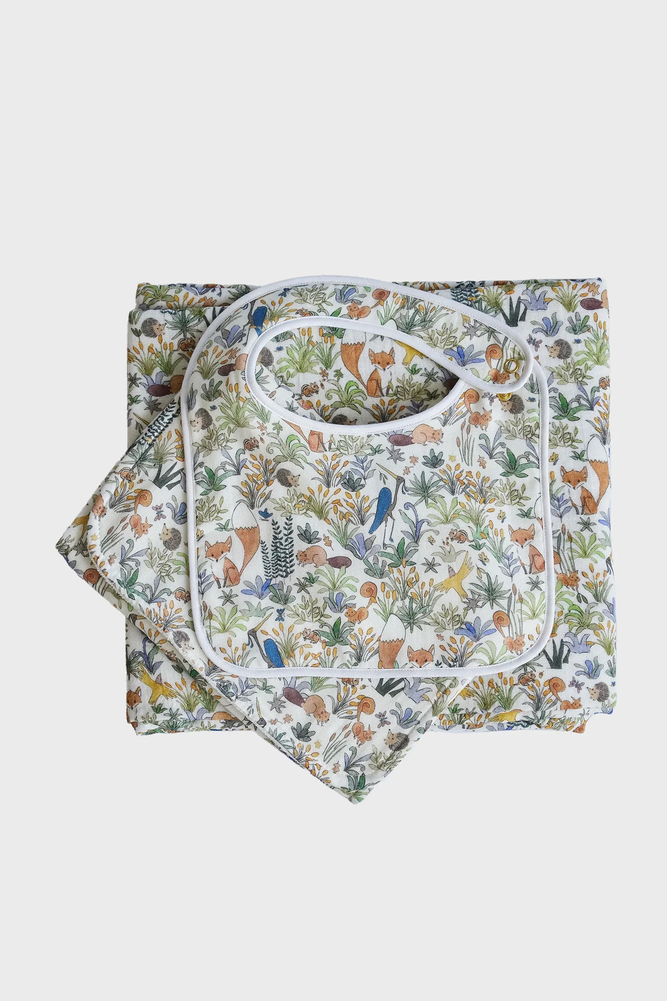 Foxy Forest Bib and Burb Cloth Set - Image 3