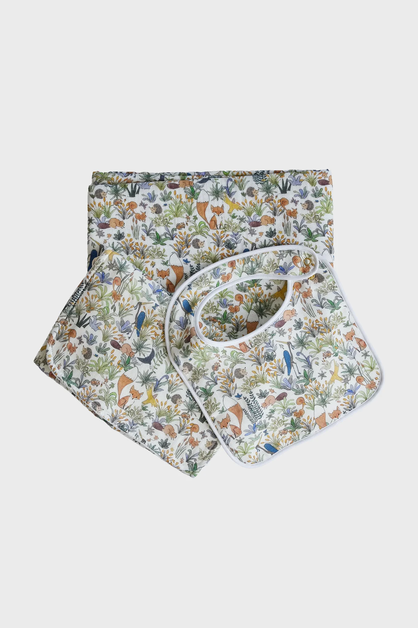 Foxy Forest Bib and Burb Cloth Set - Image 4