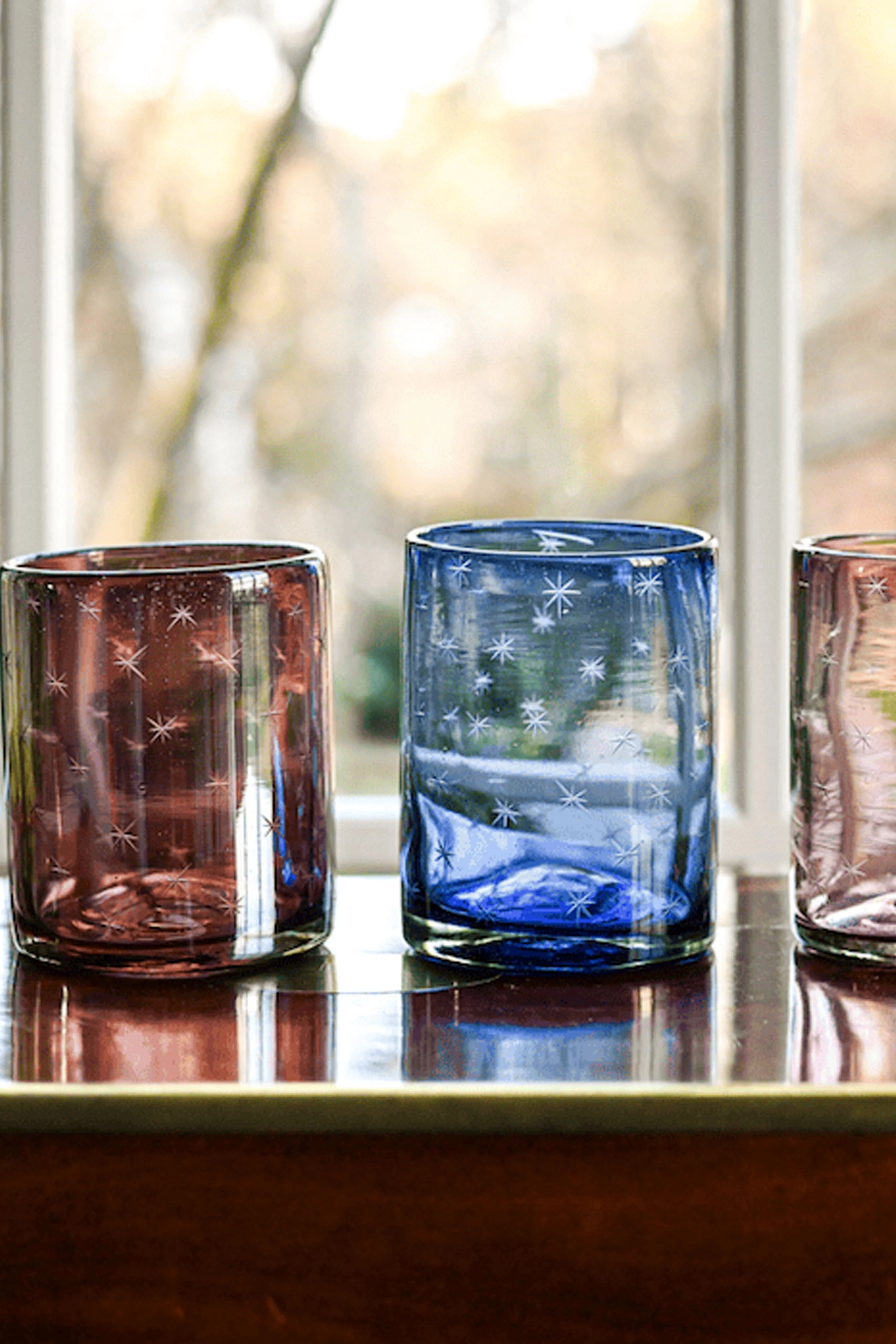 French Blue Starry Night Rocks Glass - Image 4