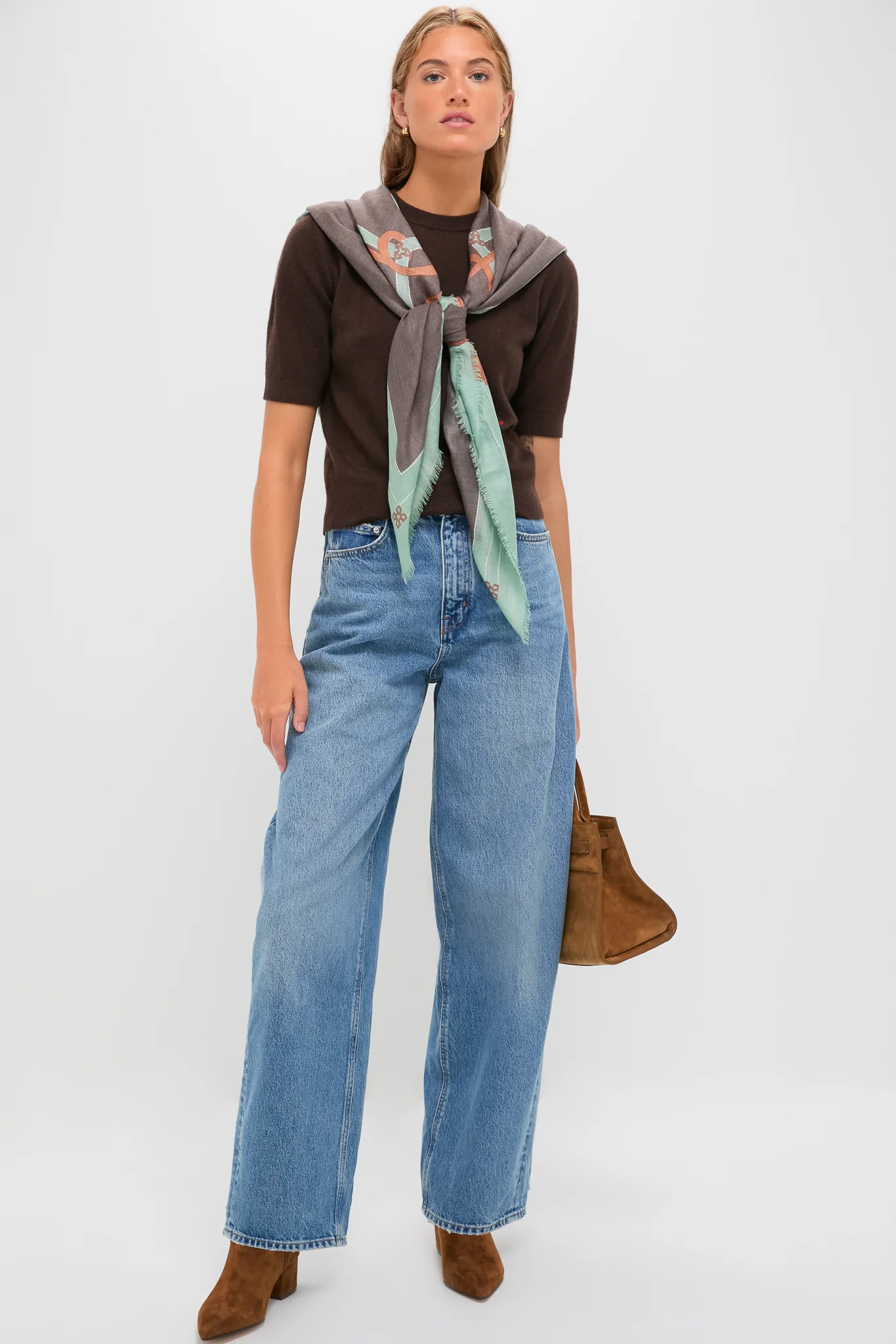 French Tassel Silk Cashmere Blend Large Scarf - Image 2