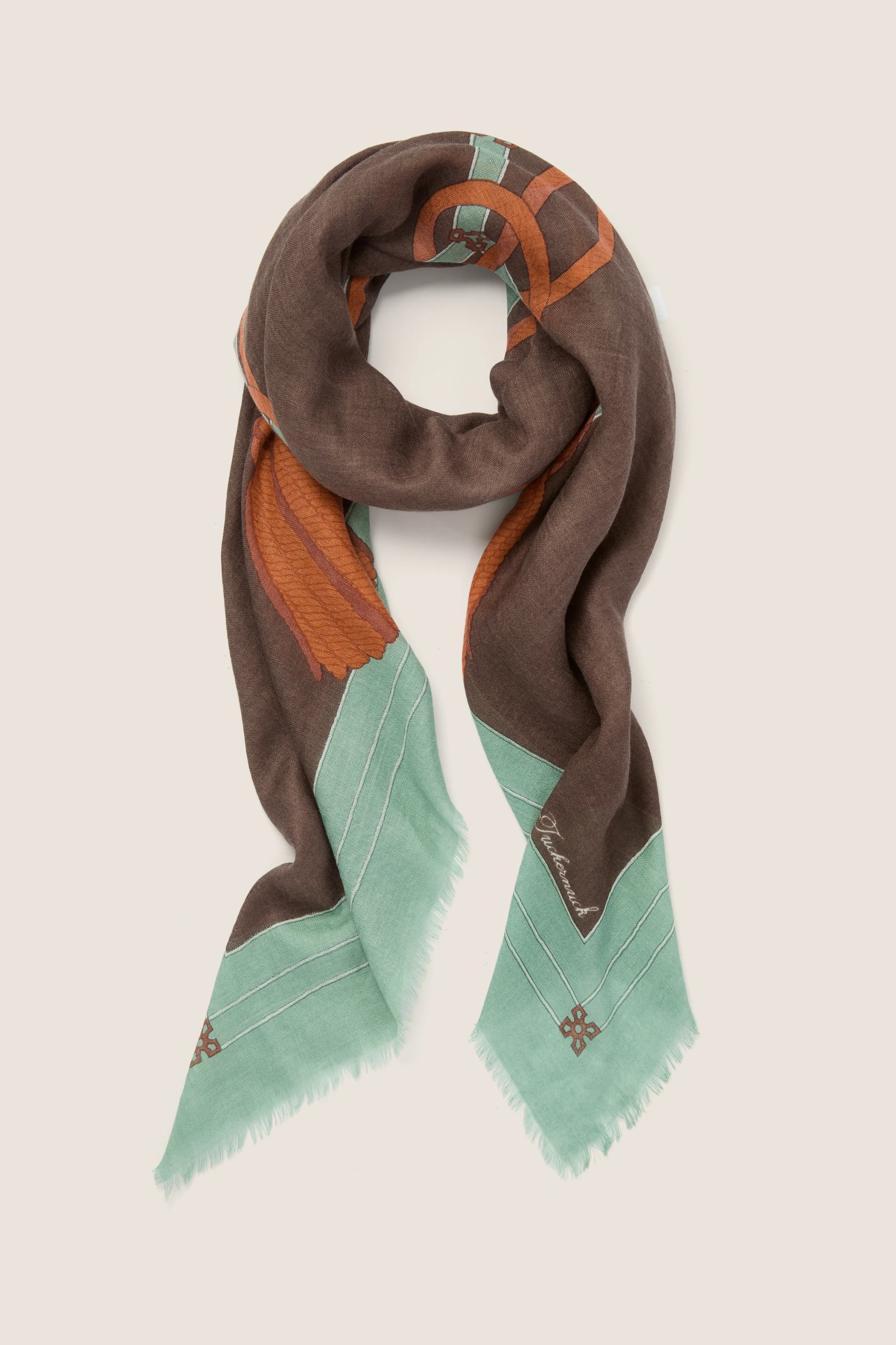 French Tassel Silk Cashmere Blend Large Scarf - Image 3