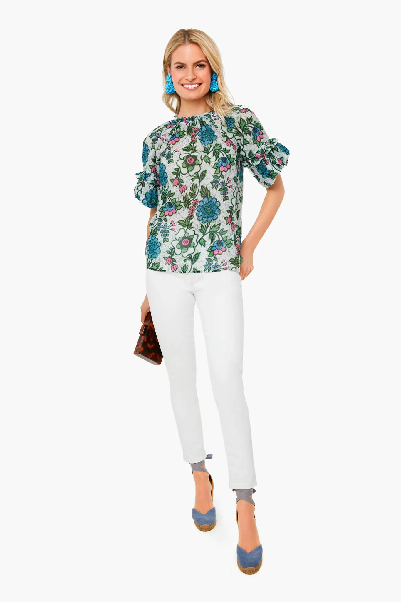 Freyja Flower White Marie Top - Image 2