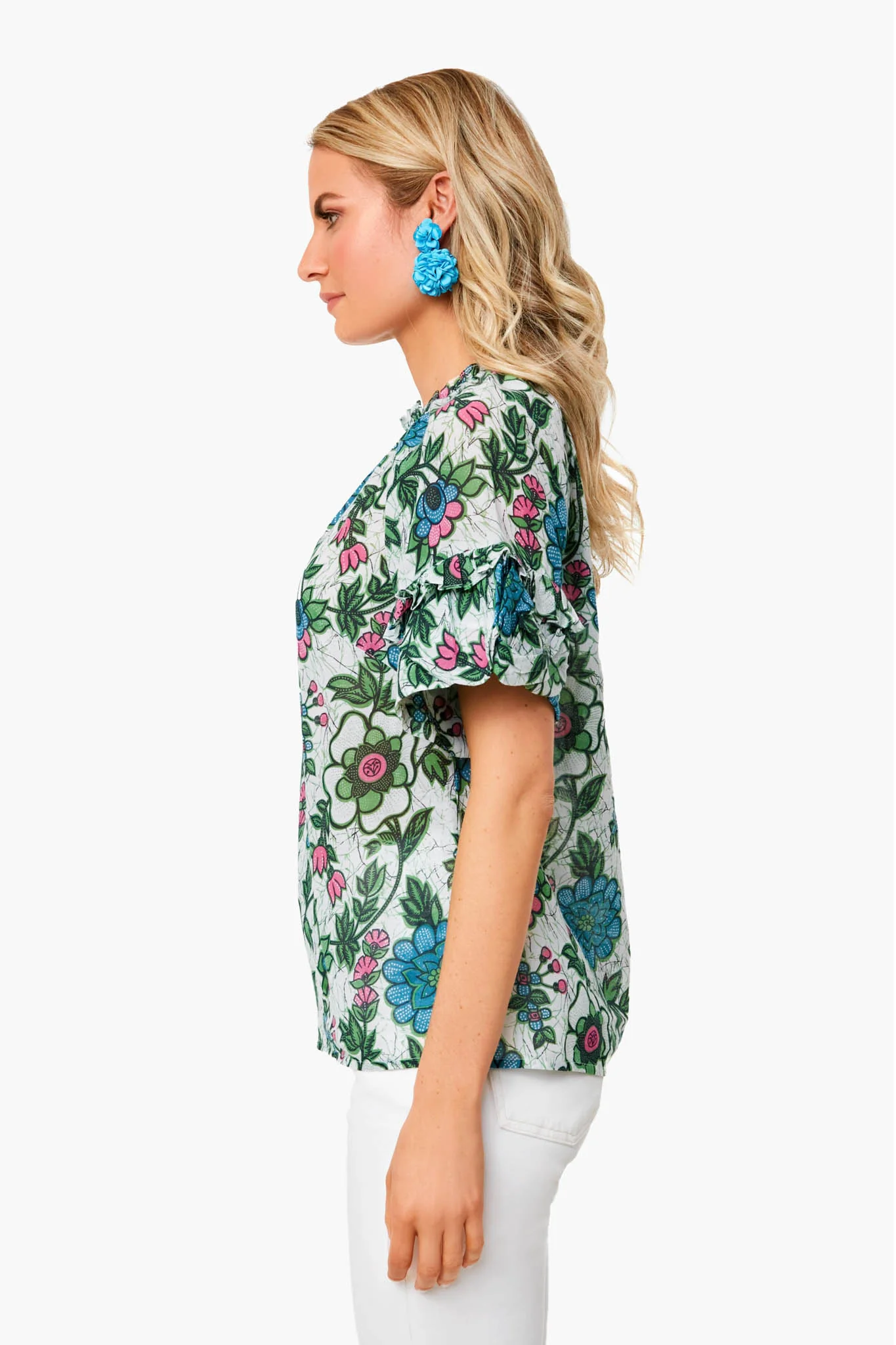Freyja Flower White Marie Top - Image 3