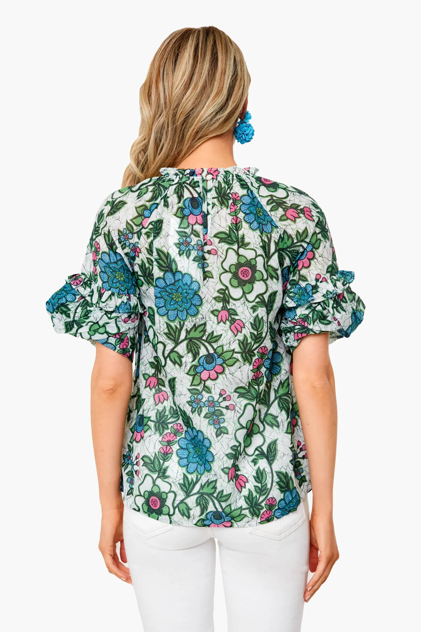 Freyja Flower White Marie Top - Image 4