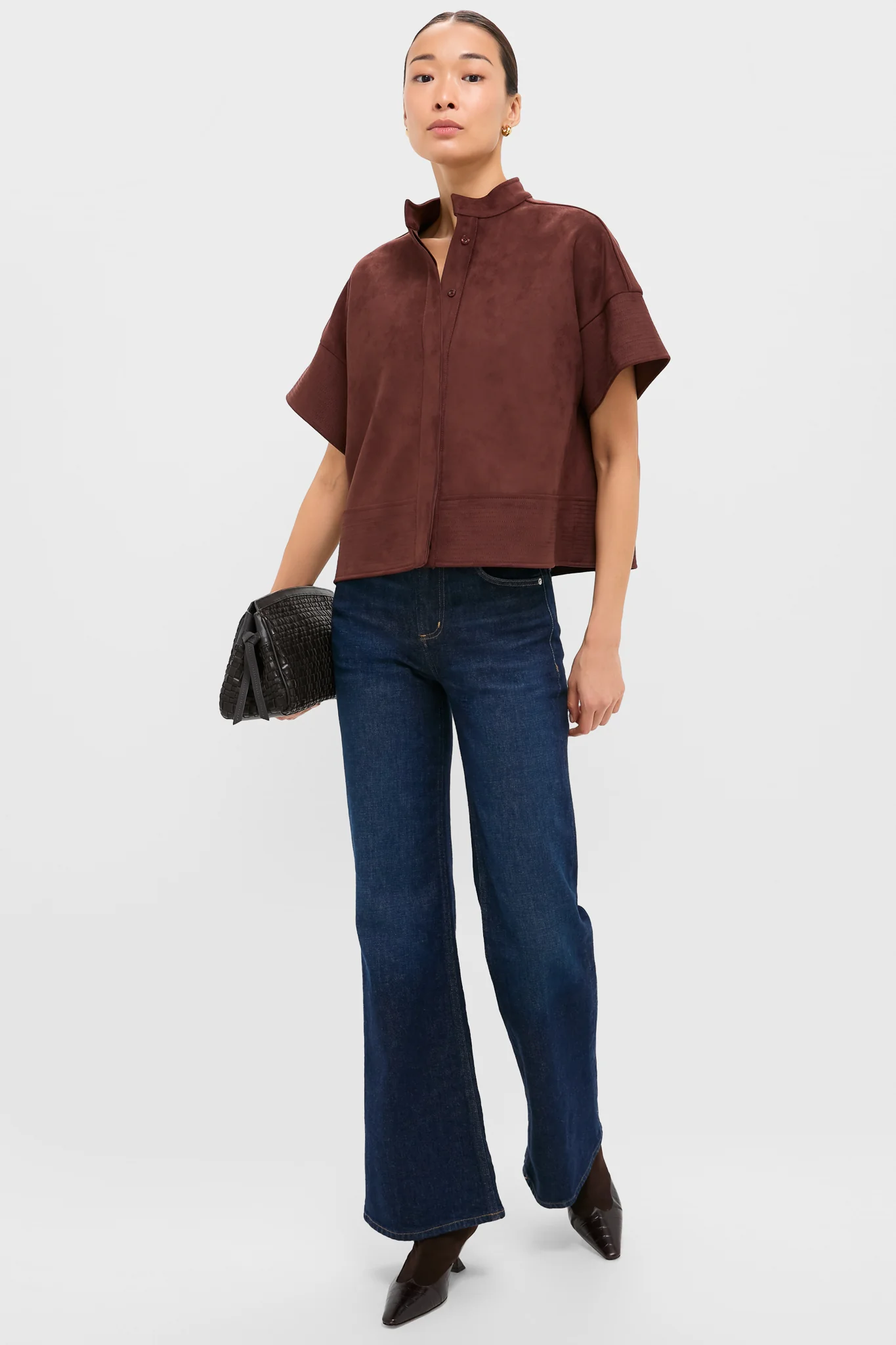 Ganache Vegan Suede Trapunto Stitch Sofia Shirt - Image 7