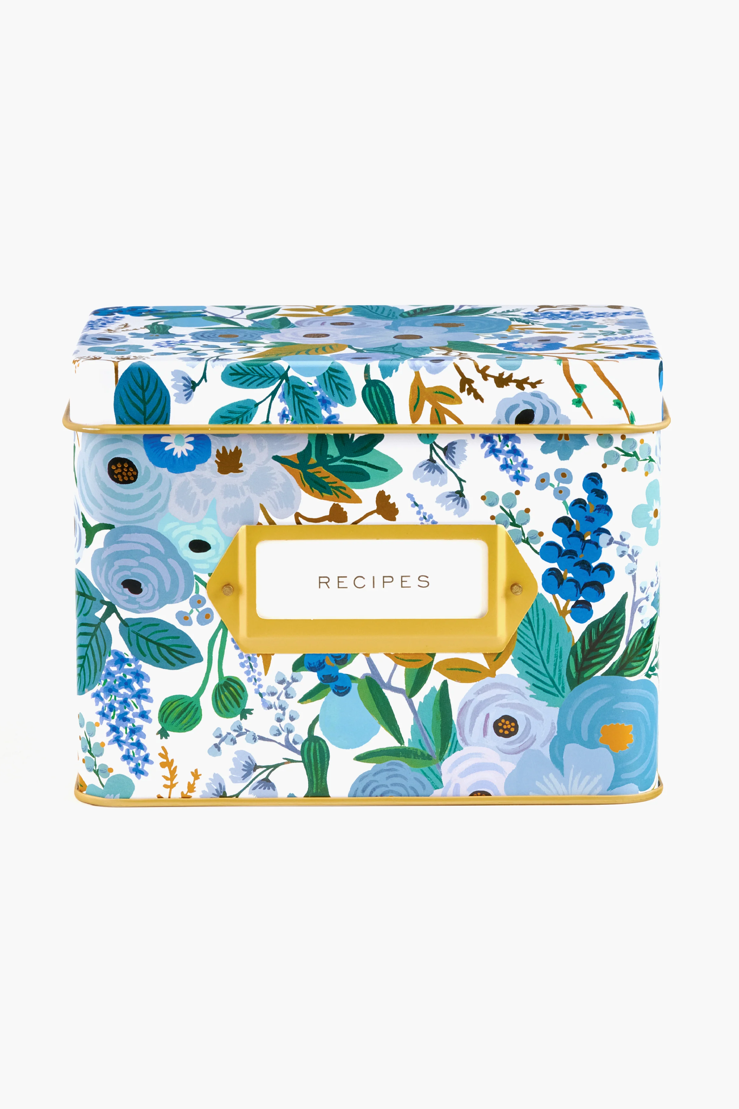 Garden Party Blue Tin Recipe Box - Image 2