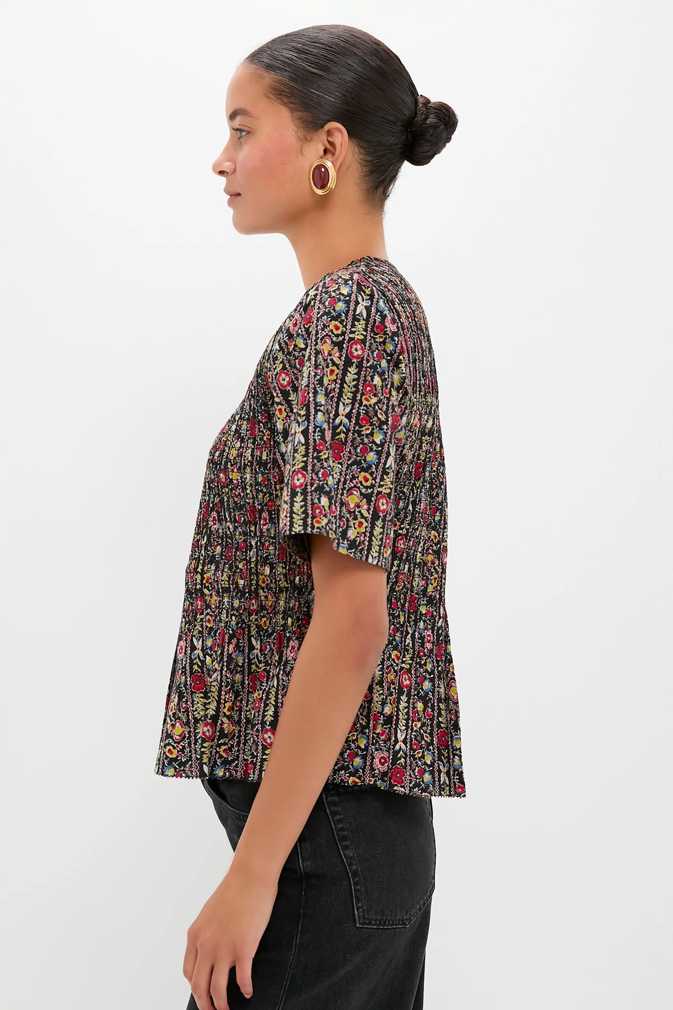 Garland Print Smocked Flounce Top - Image 3