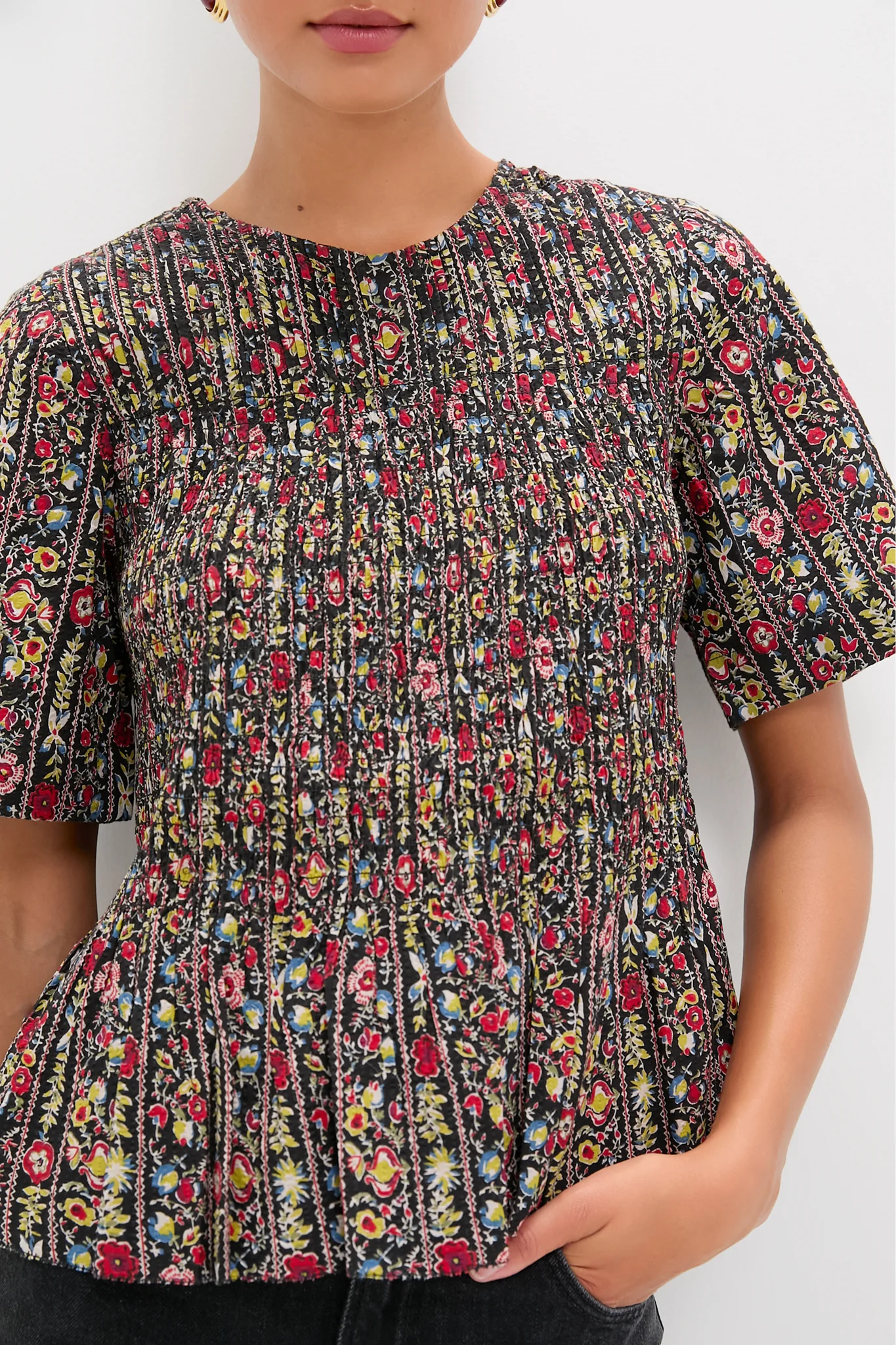 Garland Print Smocked Flounce Top - Image 5