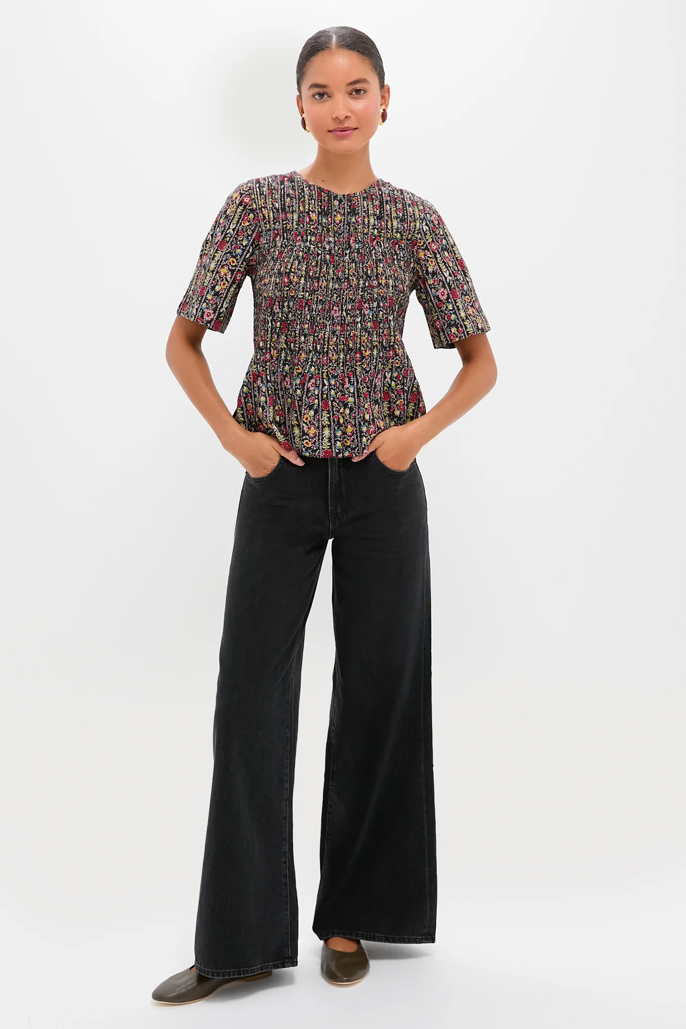 Garland Print Smocked Flounce Top - Image 6