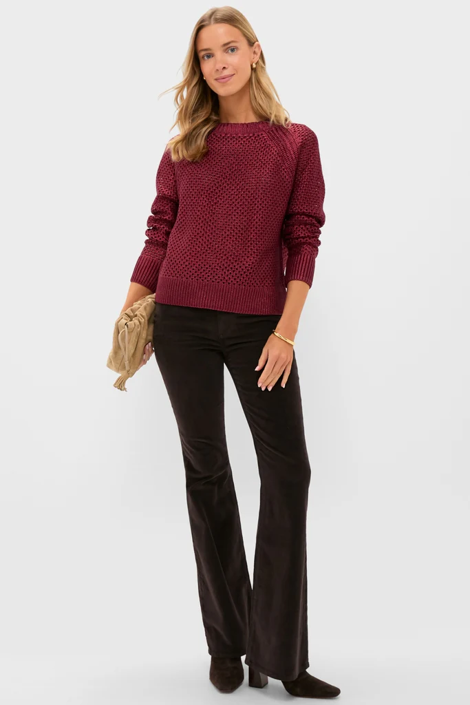 Goji Berry Crochet Aspen Crewneck Sweater - Image 2