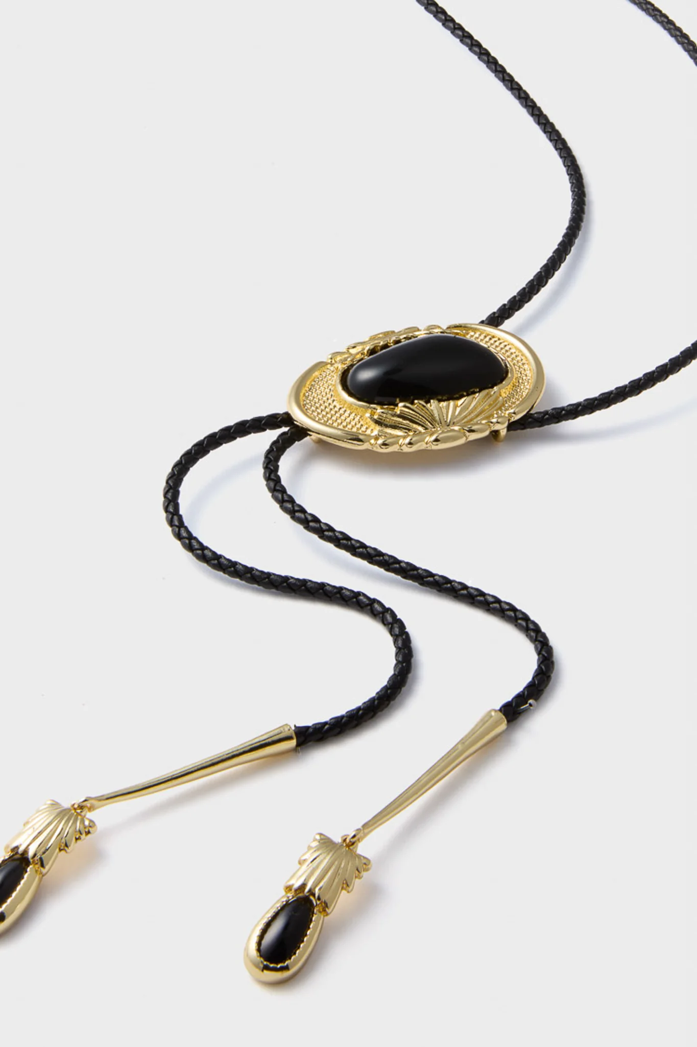 Gold and Black Dolly Bolo Tie Necklace - Image 3