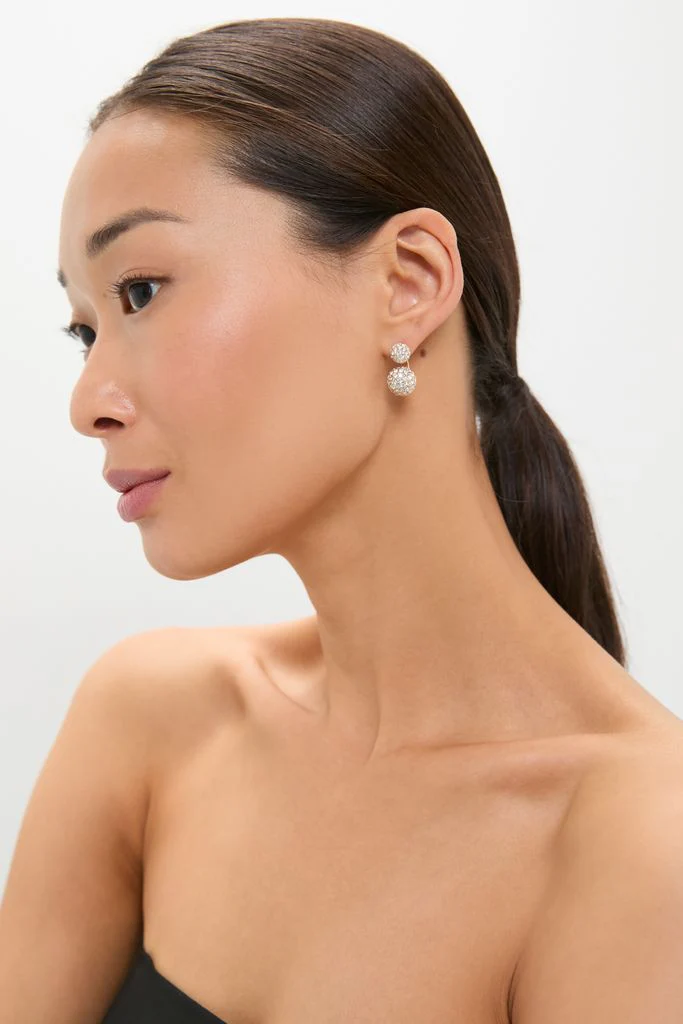 Gold and Pave Floating Spark Earrings - Image 2