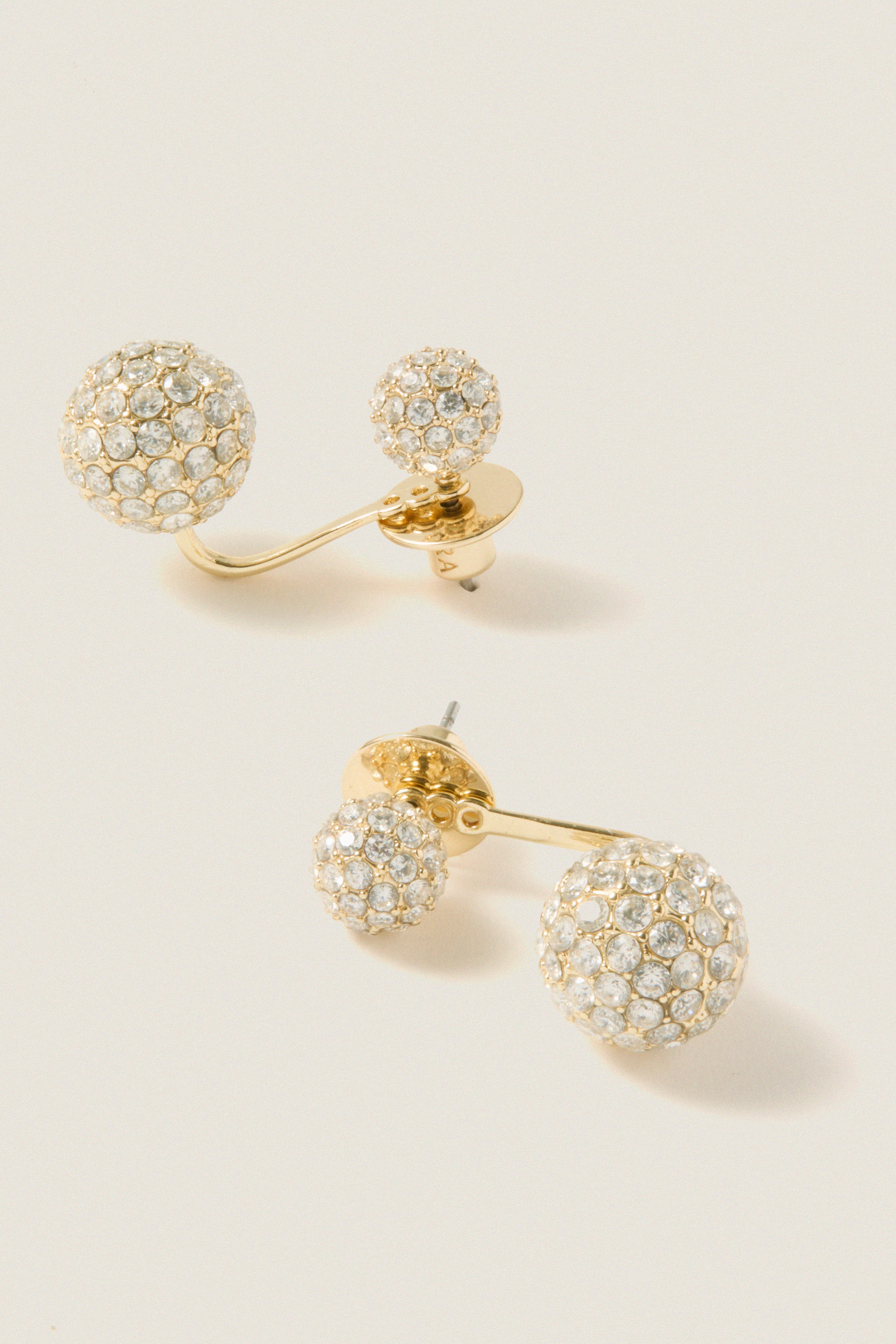 Gold and Pave Floating Spark Earrings - Image 4
