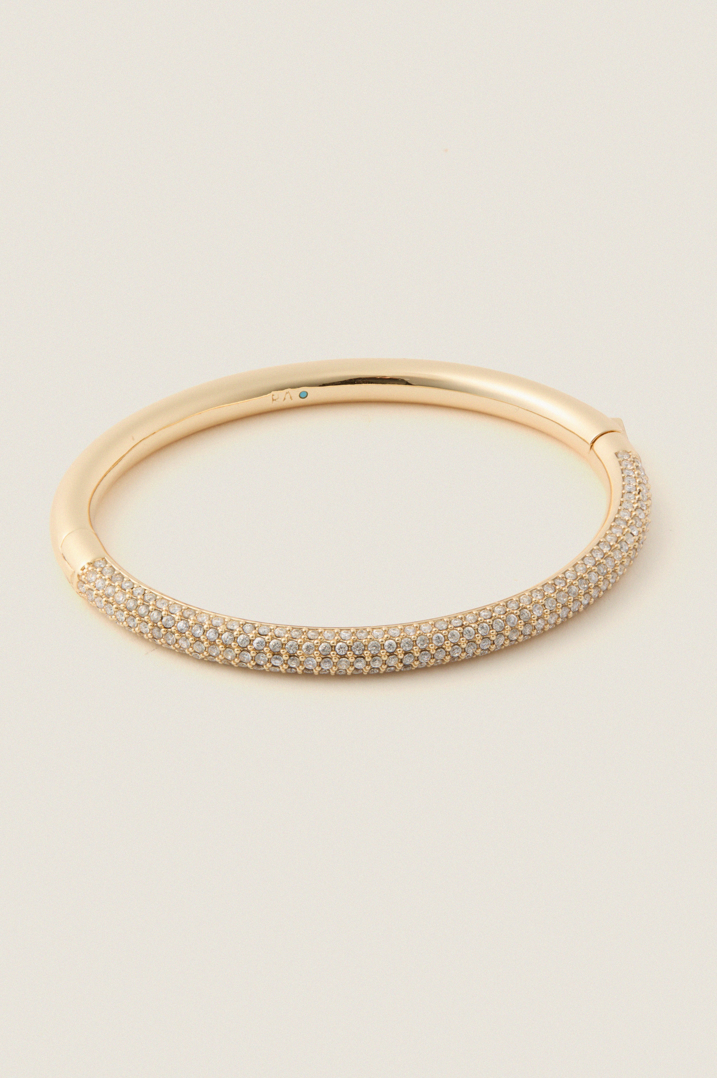 Gold and Pave Tubular Bracelet - Image 4