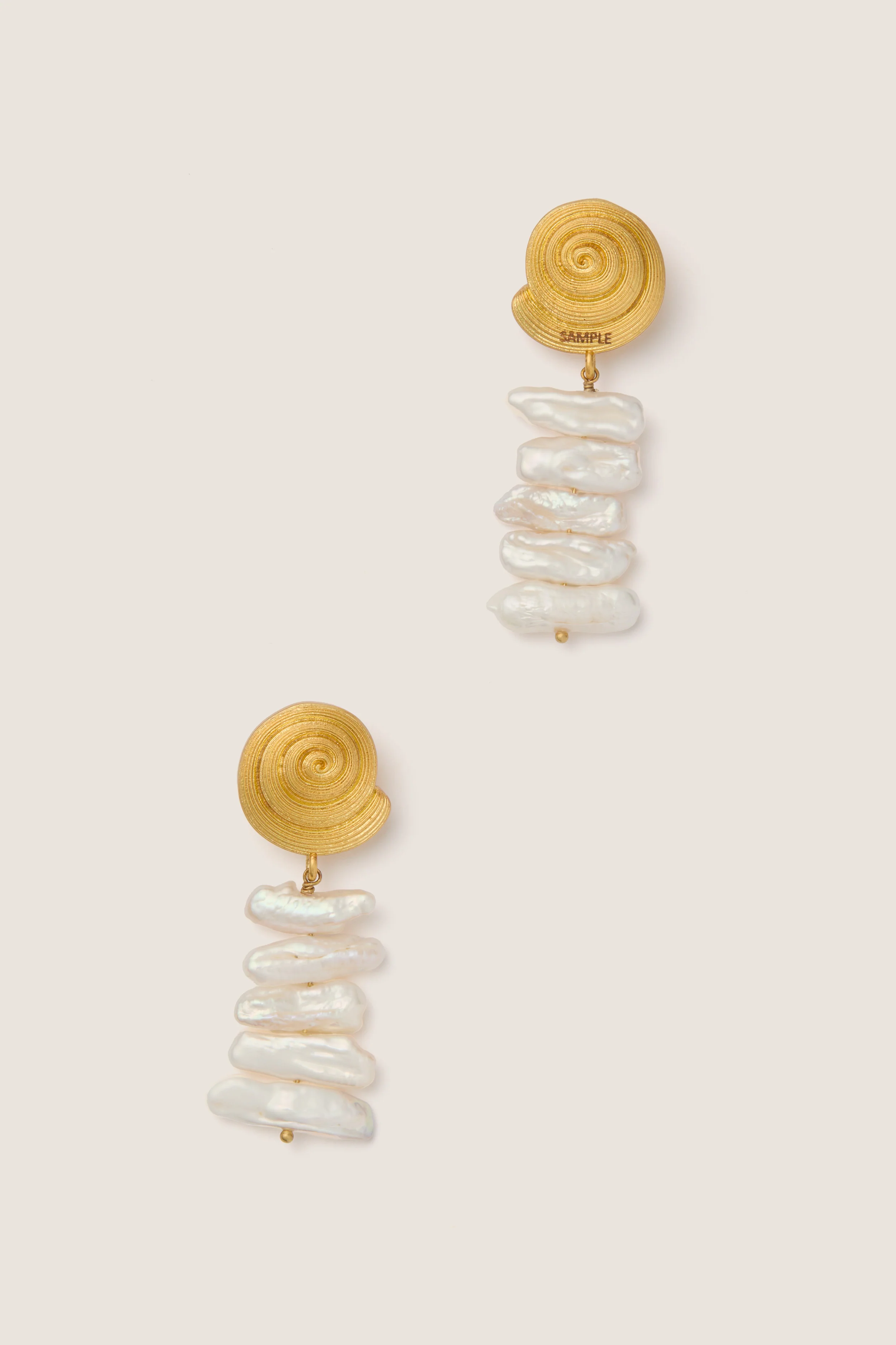 Gold and Pearl Alicia Earrings - Image 4