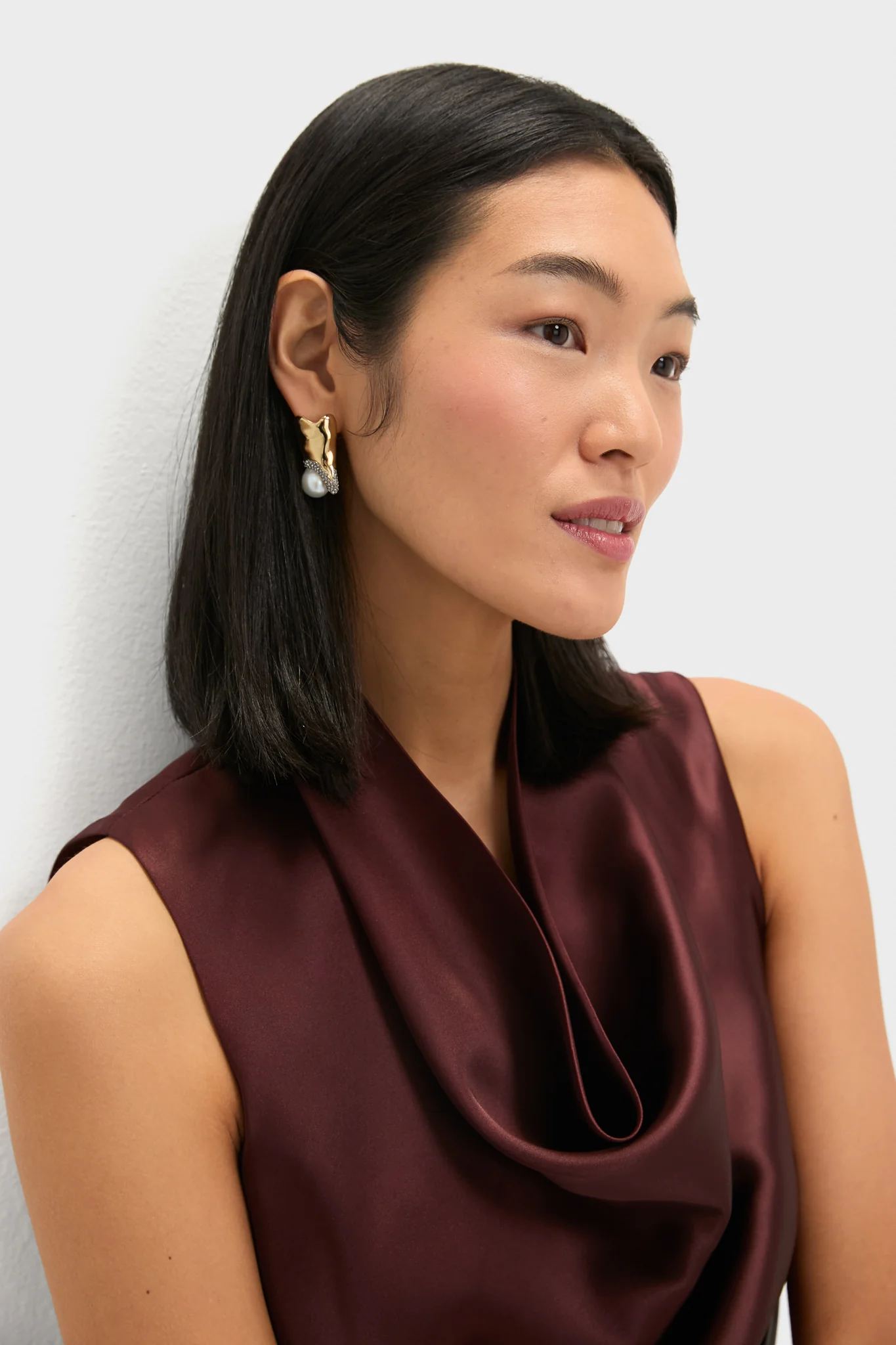 Gold and Pearl Spencer Earrings - Image 2
