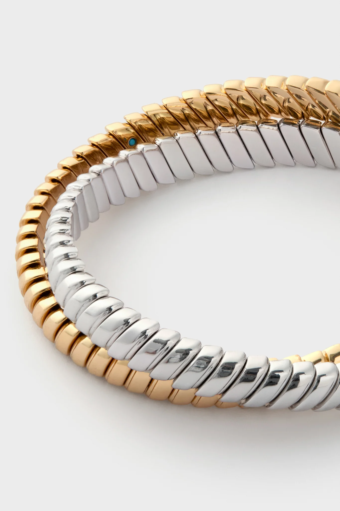 Gold and Silver Double Cobra Bracelet - Image 4