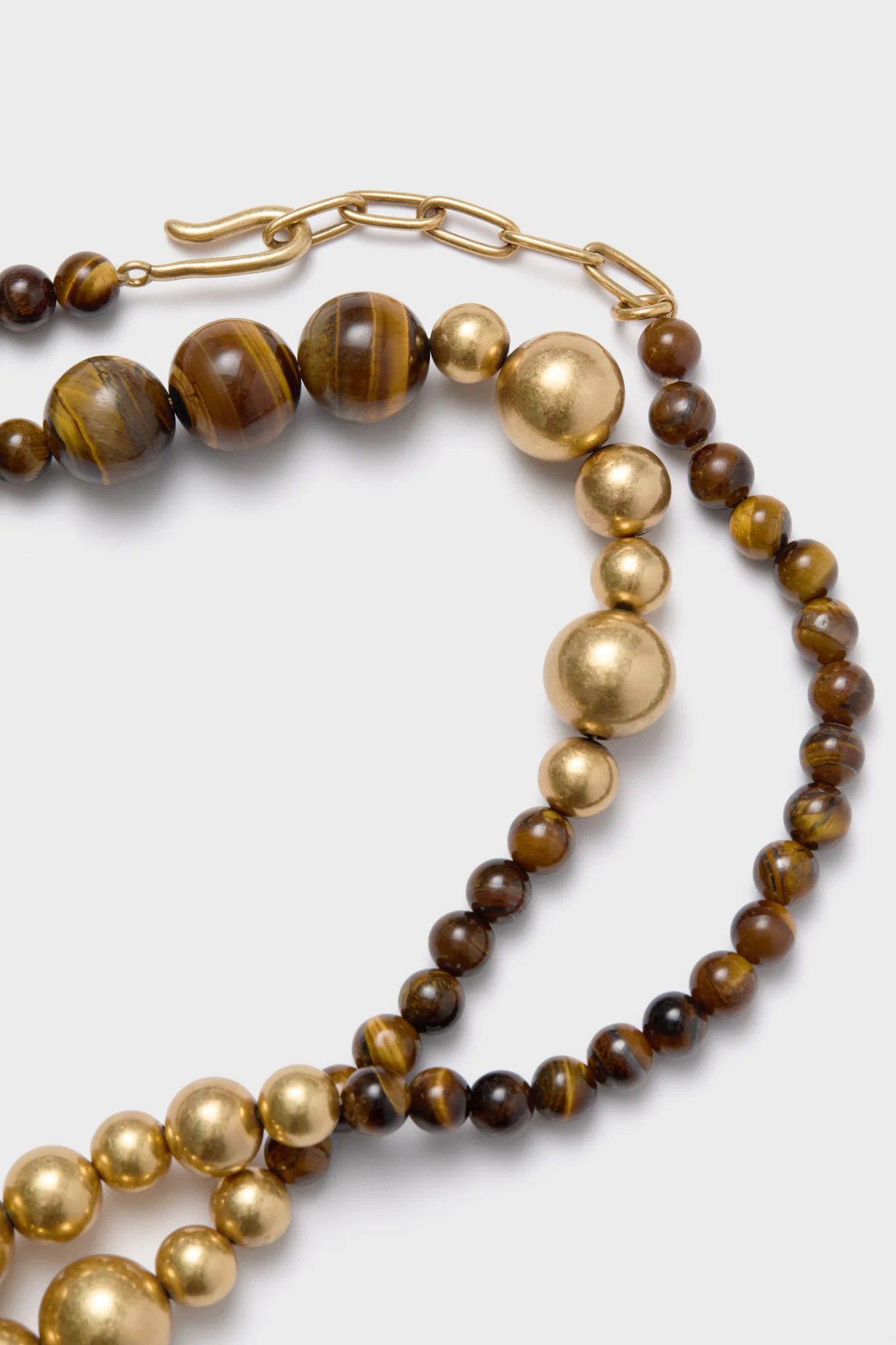 Gold and Tiger's Eye Beaded Necklace - Image 4